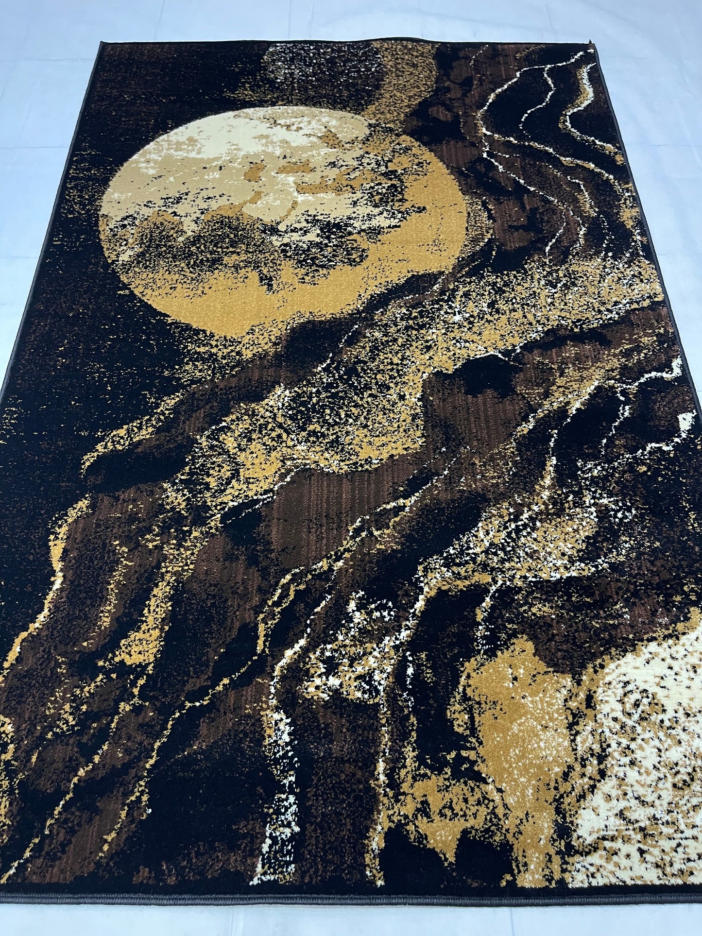 Modern Polypropylene Rug,back woven(Article-1654-Black)
Size : 5ft width  x 7.3ft length (150cm x 220cm)