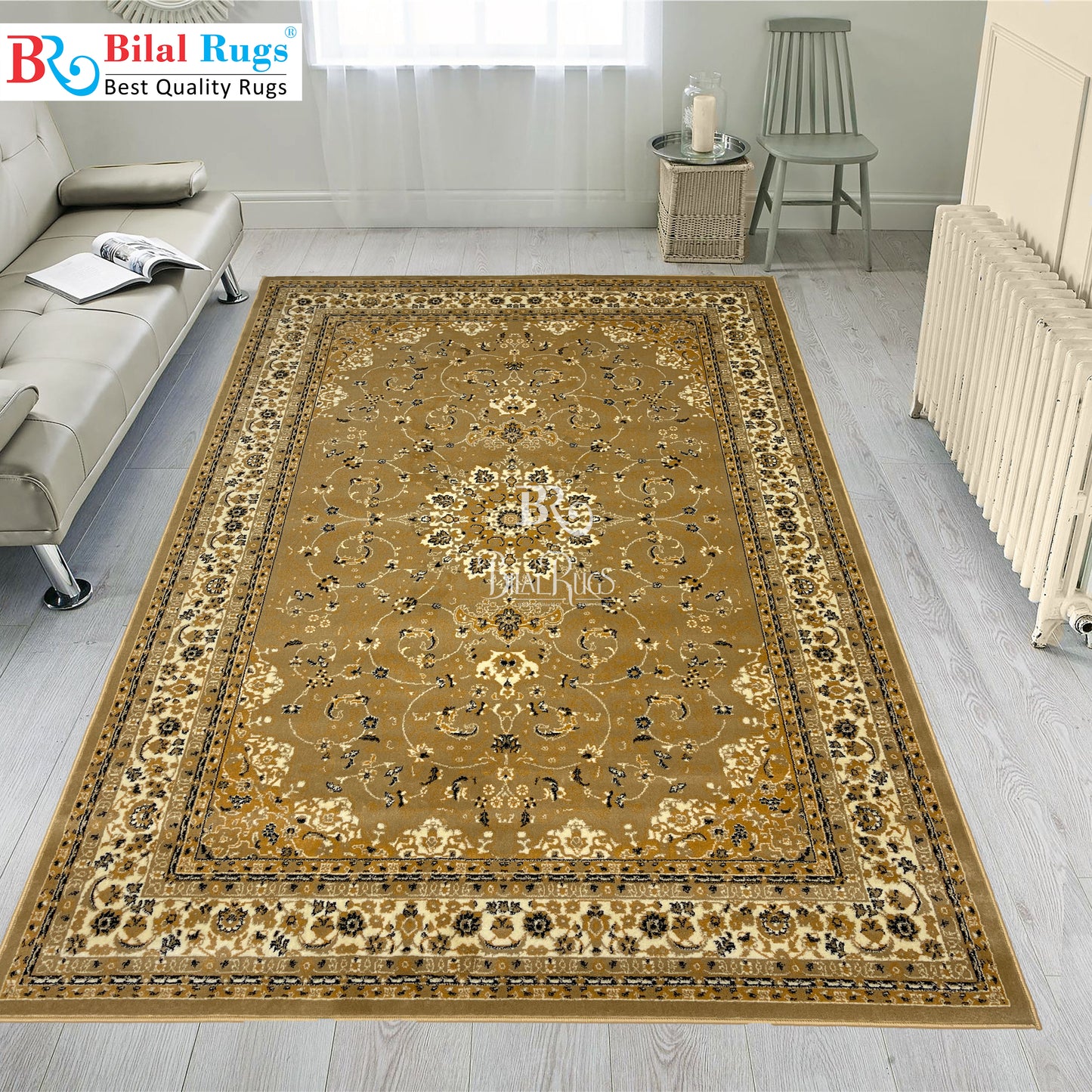 Persian polypropylene Rug,back woven(Article-20-Beige)
