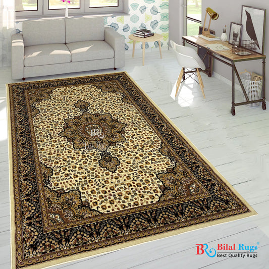Persian polypropylene Rug,back woven(Article-04-Off White ,Multi)