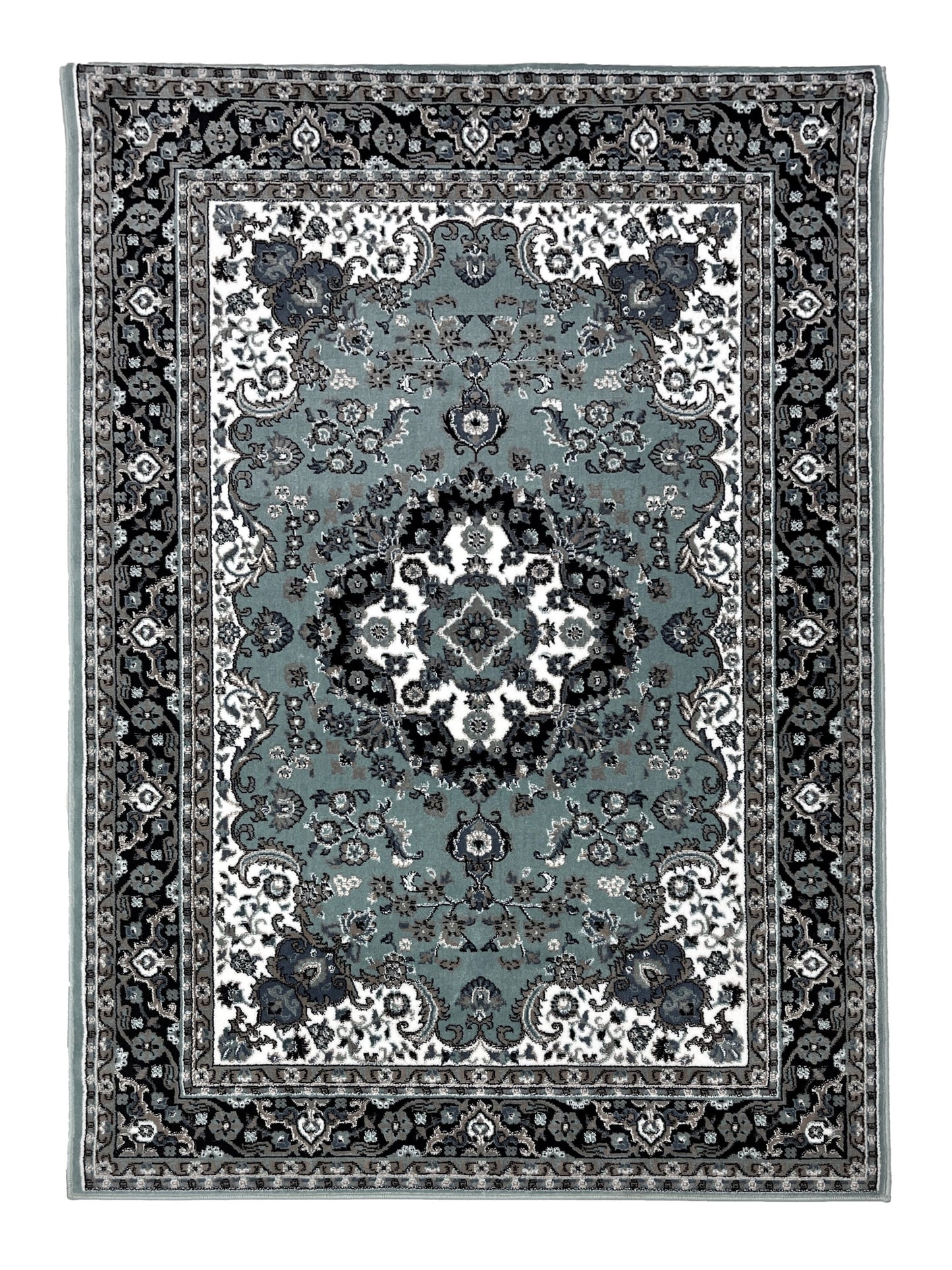 Modern  Polypropylene Rug,back woven(Article-1555-Black , Multi )