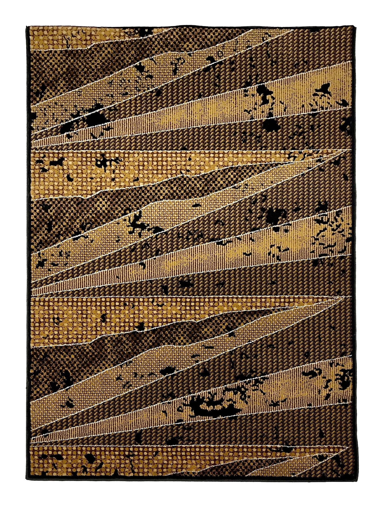 Modern polypropylene Rug,back woven(Article-370-Black )
Size : 5ft width  x 7.3ft length (150cm x 220cm)