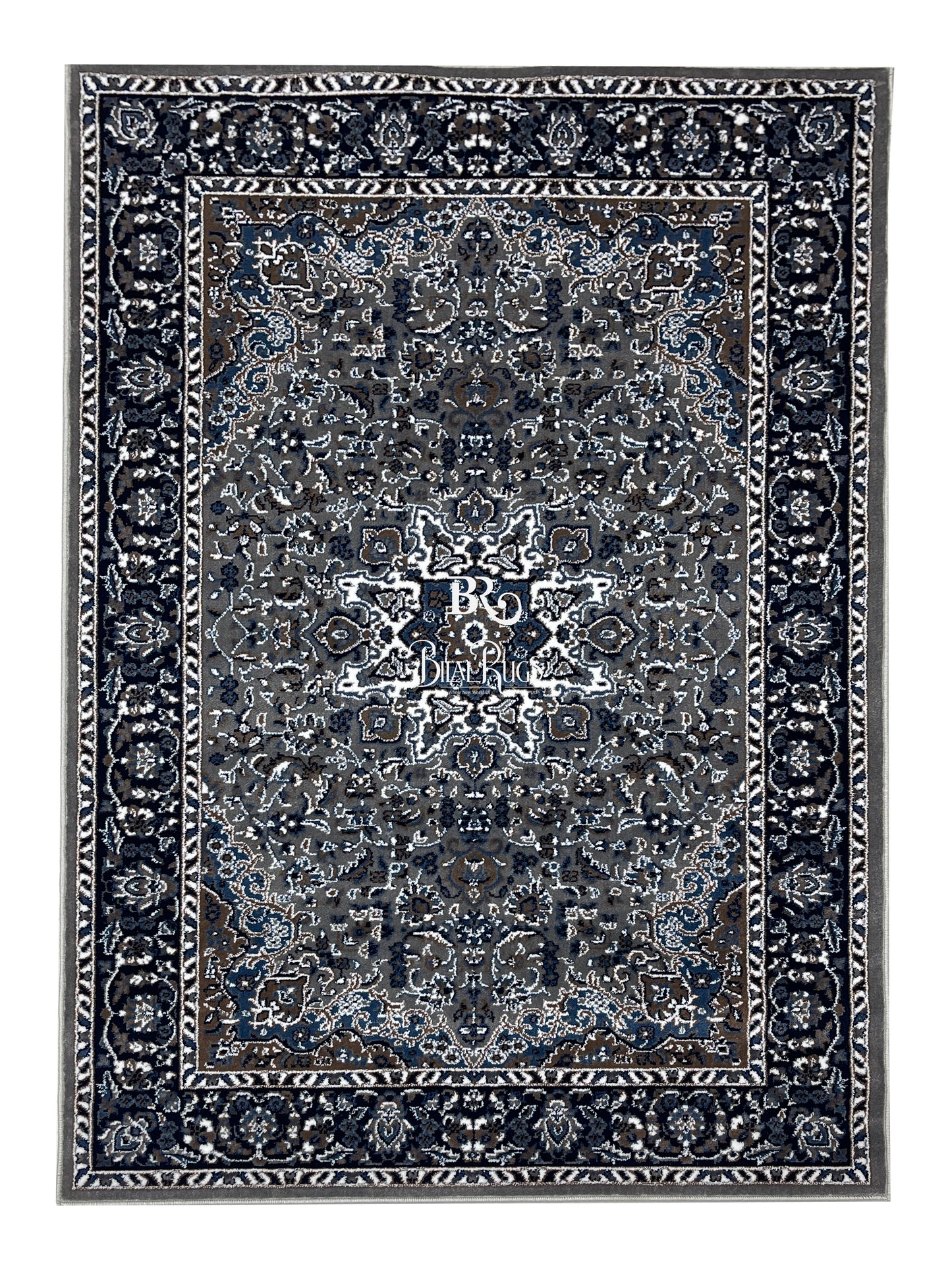 Persian  Polypropylene Rug,back woven(Article-20-Grey)
Size : 5ft width  x 7.3ft length (150cm x 220cm)