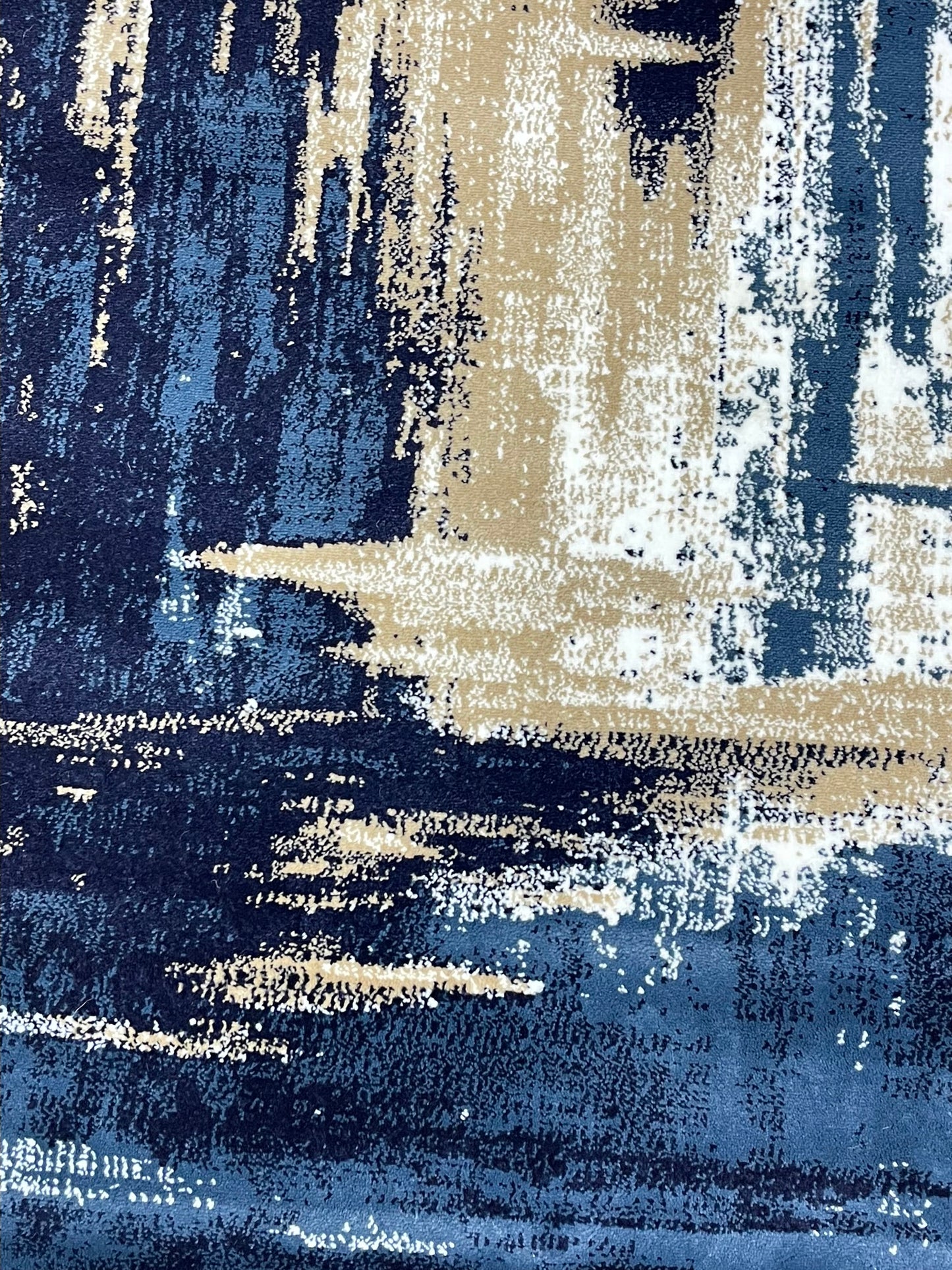 Modern polypropylene Rug,back woven (Article-179-Blue) Size : 4 ft width x 5.6 ft length (120 cm x 170 cm)