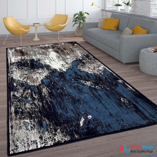 Modern polypropylene Rug,back woven(Article-99-Blue)
Size : 6.6 ft width x 9.6 ft length (200cm x 290cm)