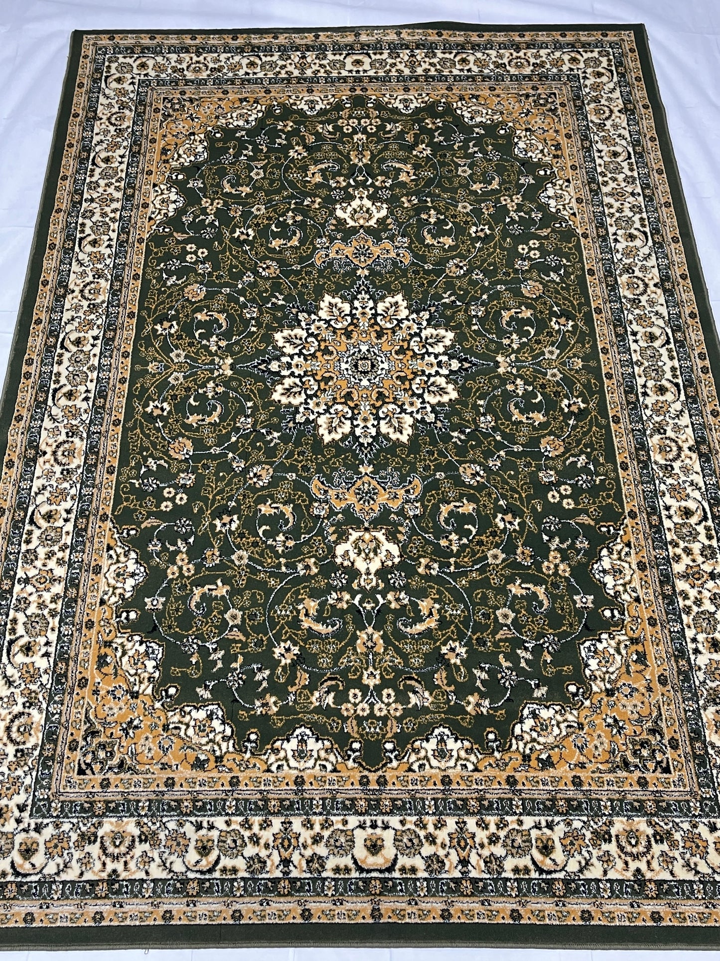 Persian polypropylene Rug,back woven(Article-19-Green)
Size : 6.6 ft width x 9.6 ft length (200cm x 290cm)