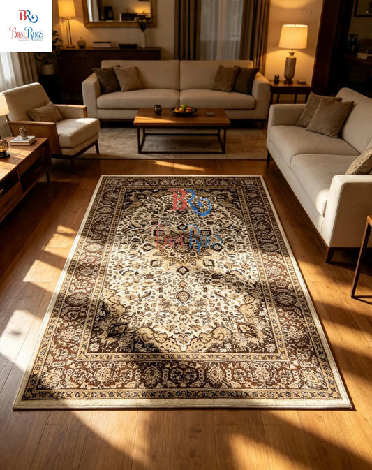 Persian polypropylene Rug,back woven(Article-20-Off White )