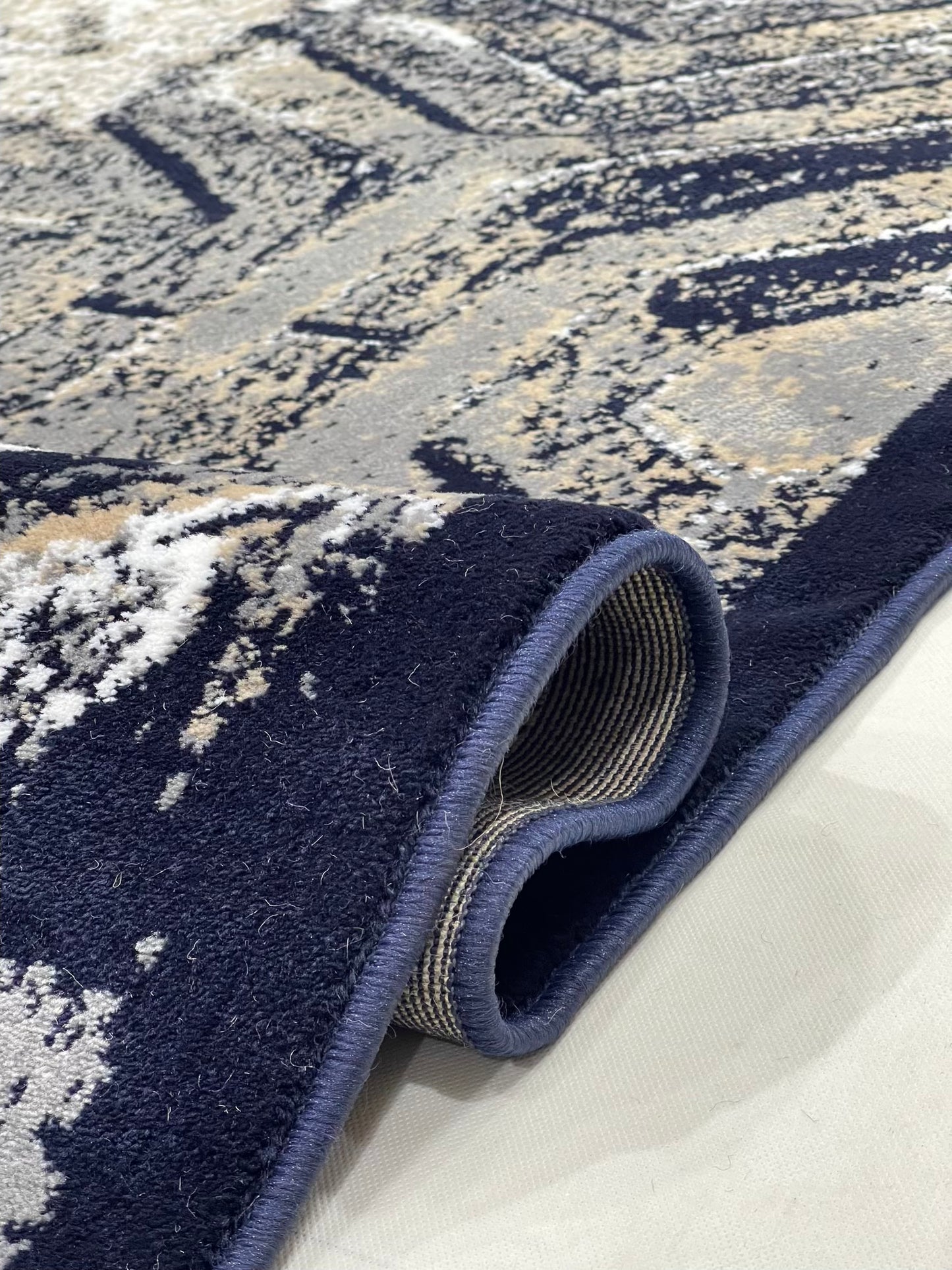 Modern polypropylene Rug,back woven(Article-1560-Blue)