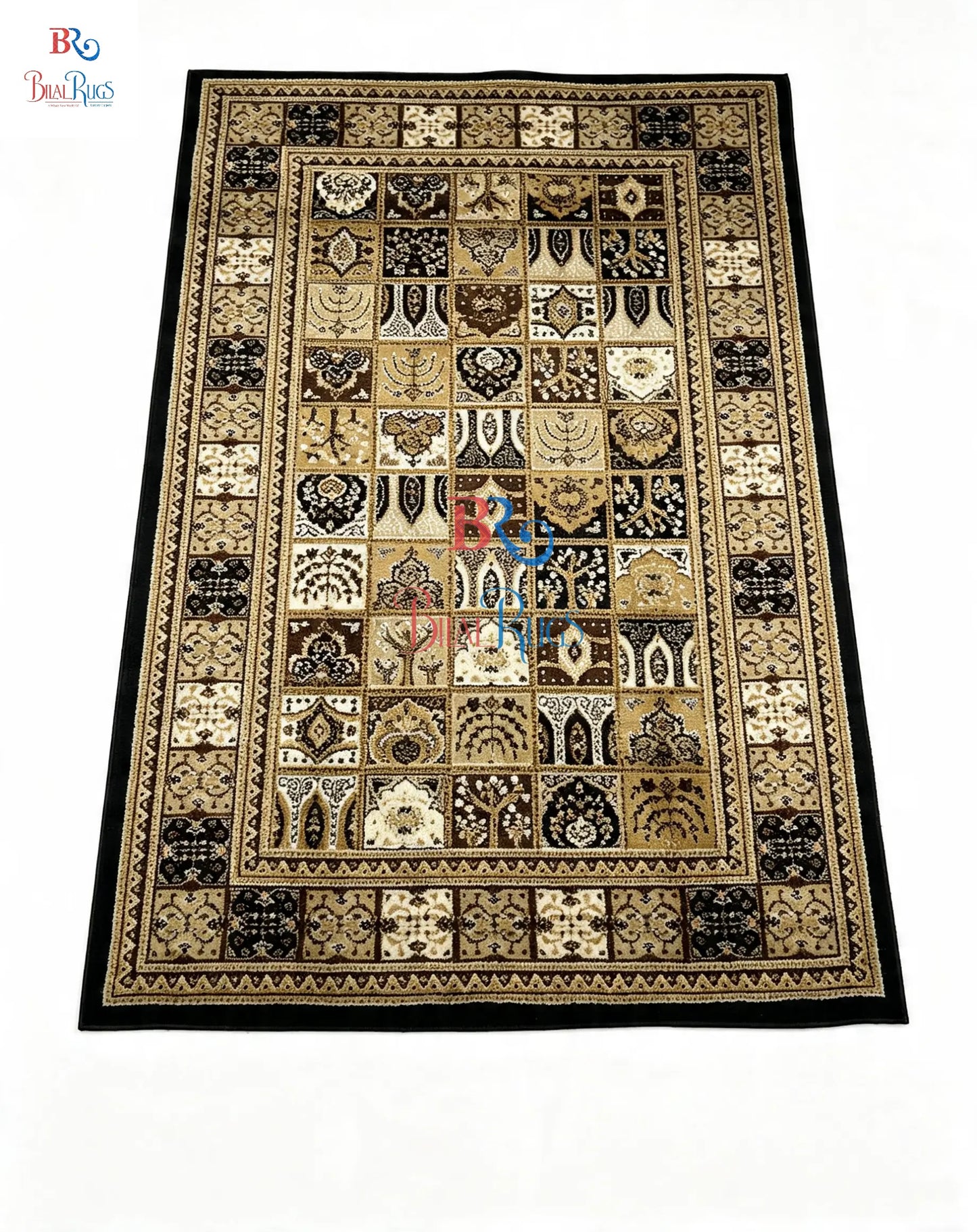 Persian polypropylene Rug,back woven(Article-88-Black )