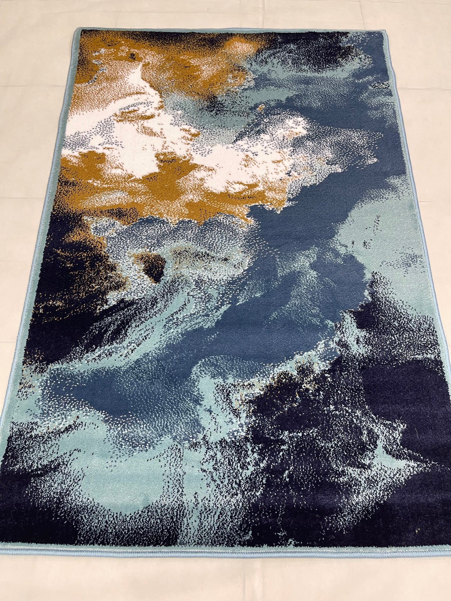 Modern Polypropylene Rug,Woven Back (Article-71-Feroze) Size : 3 ft width x 5 ft length (100cm x 150 cm)