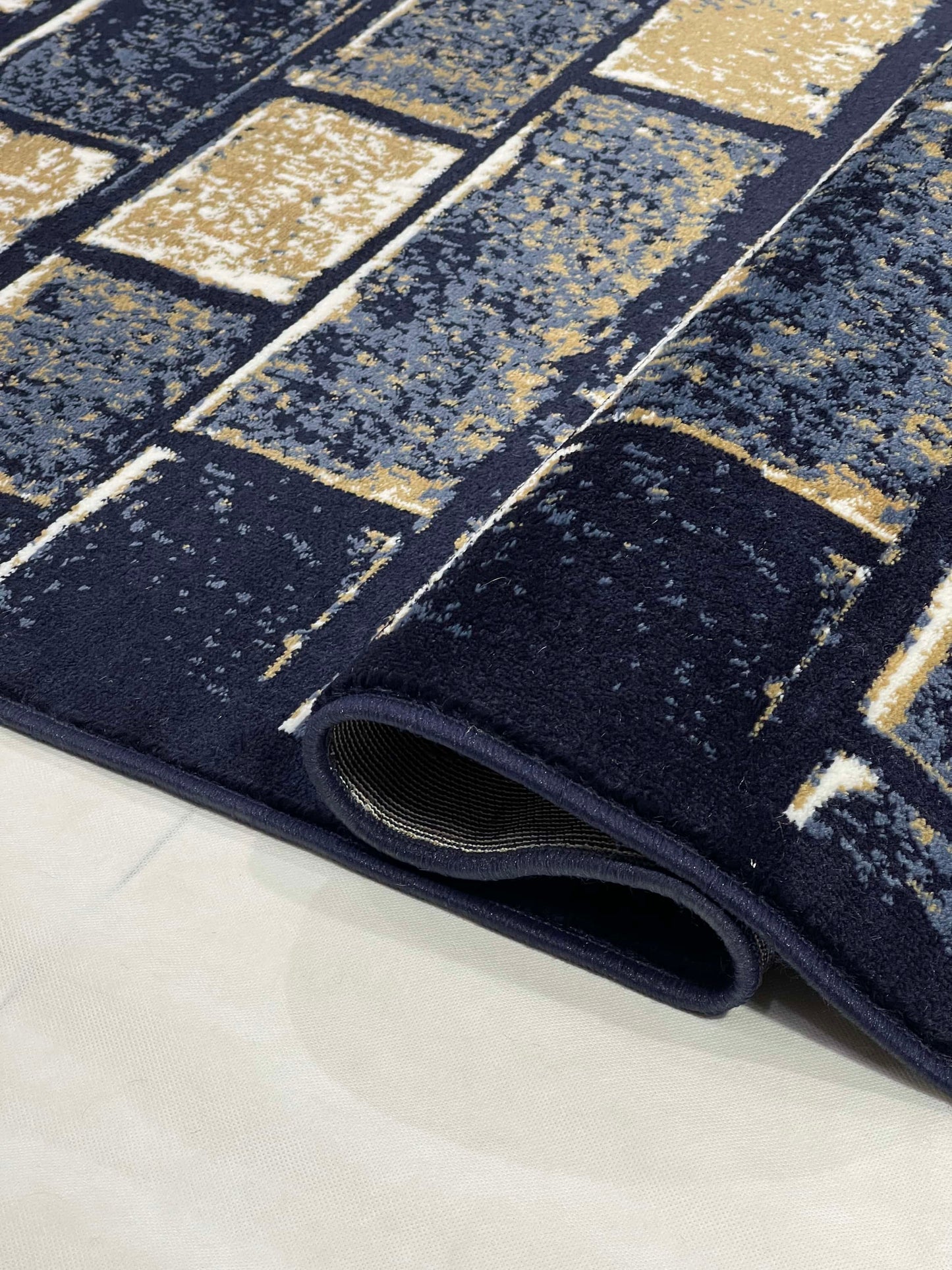 Modern polypropylene Rug,back woven(Article-1704-Blue)