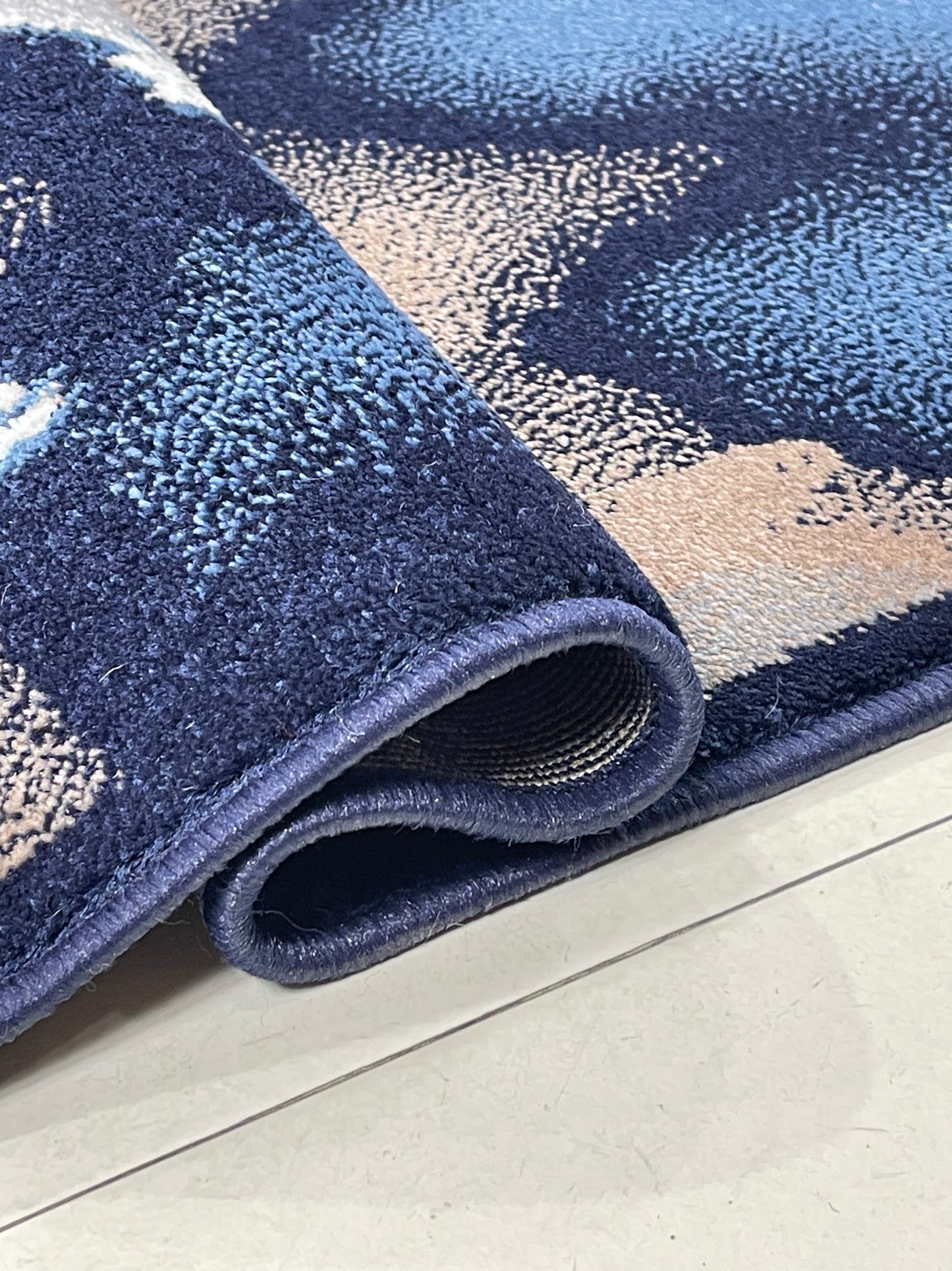 Modern polypropylene Rug,back woven(Article-556-Dark Blue)