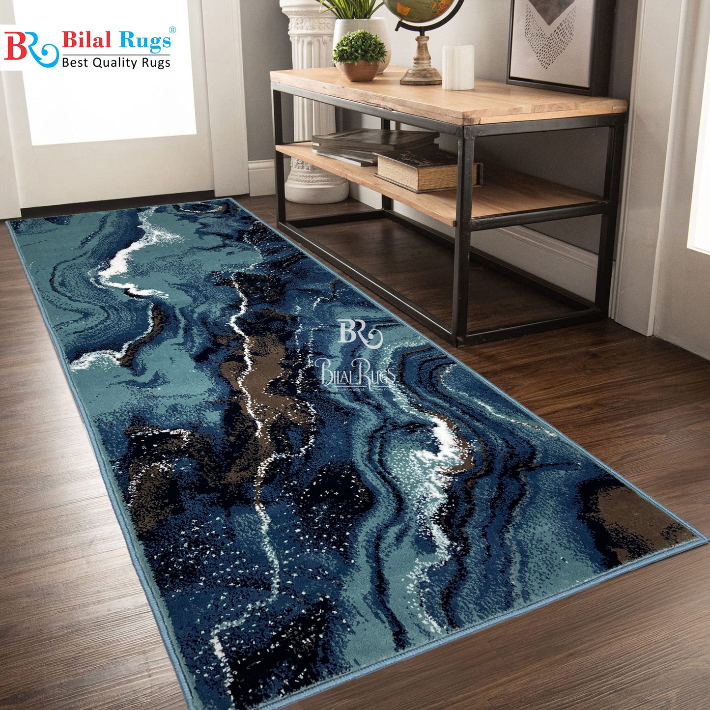 Feroze Modern Polypropylene Woven Rug.
 Size : 2.6 ft width x 6.6 ft length
 (80 cm x 200cm)
