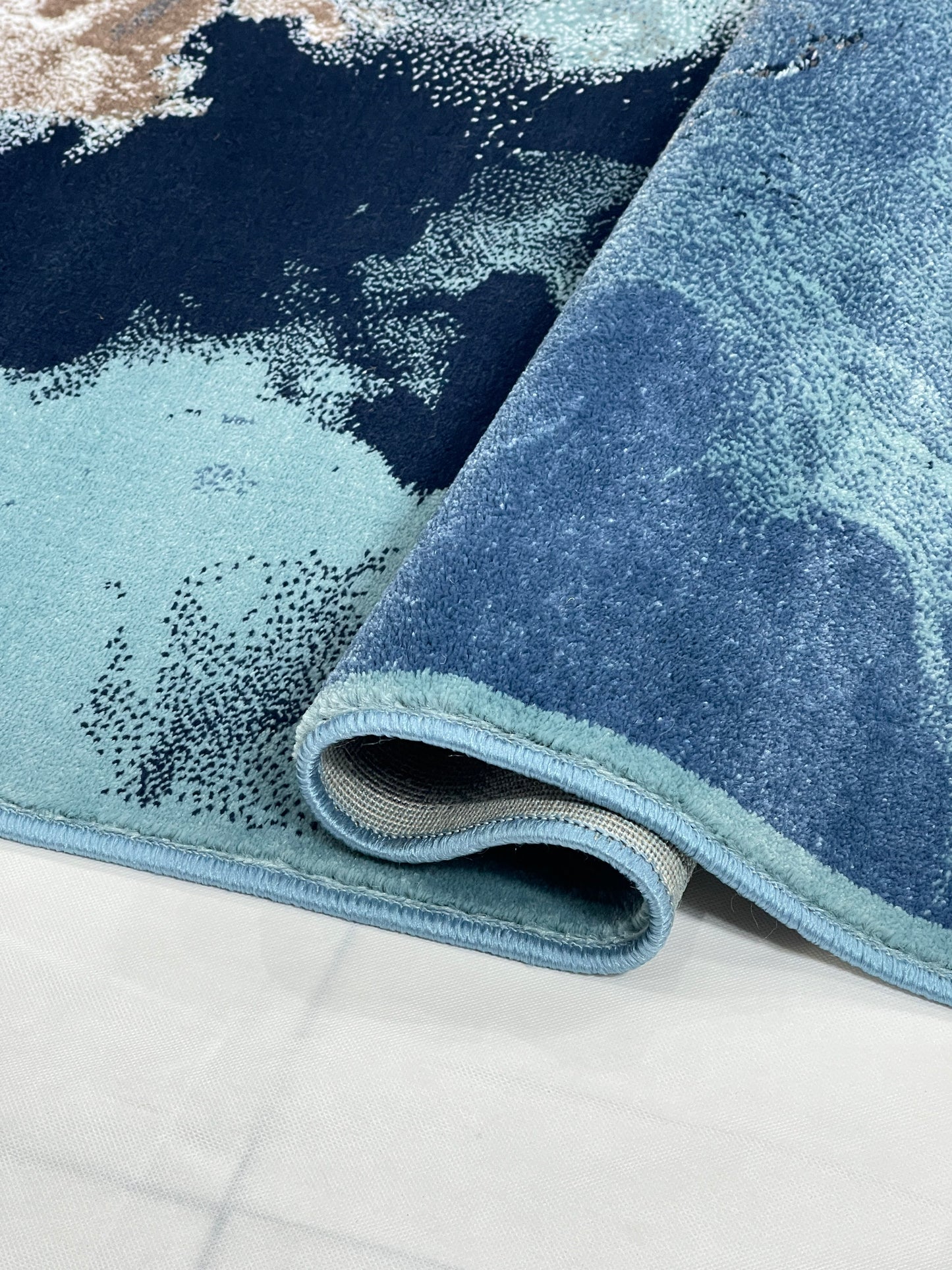 Modern Polypropylene Rug,back woven(Article-1654-Feroze) Size : 5ft width  x 7.3ft length (150cm x 220cm)