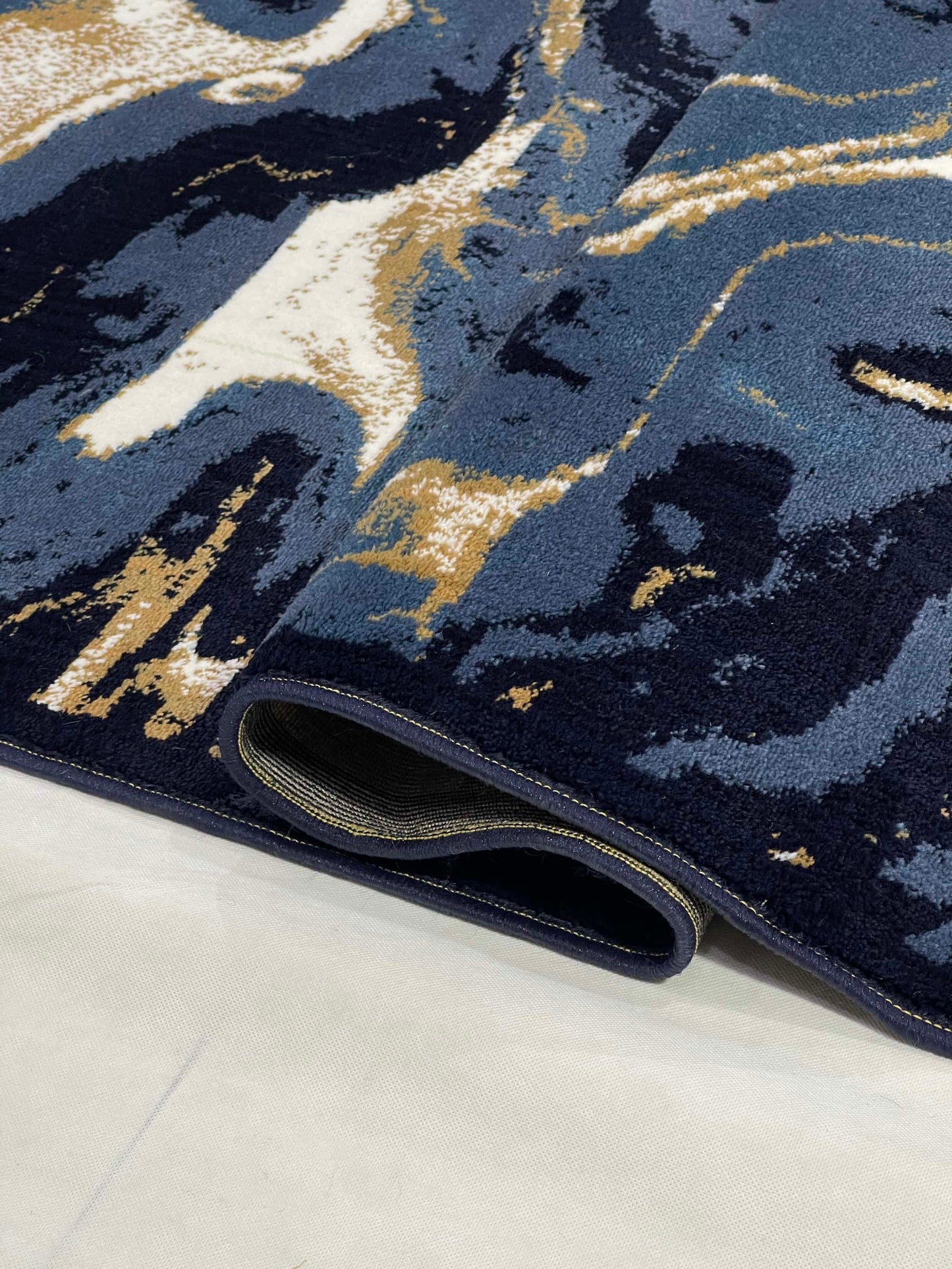 Modern polypropylene Rug,back woven(Article-1612-Blue)