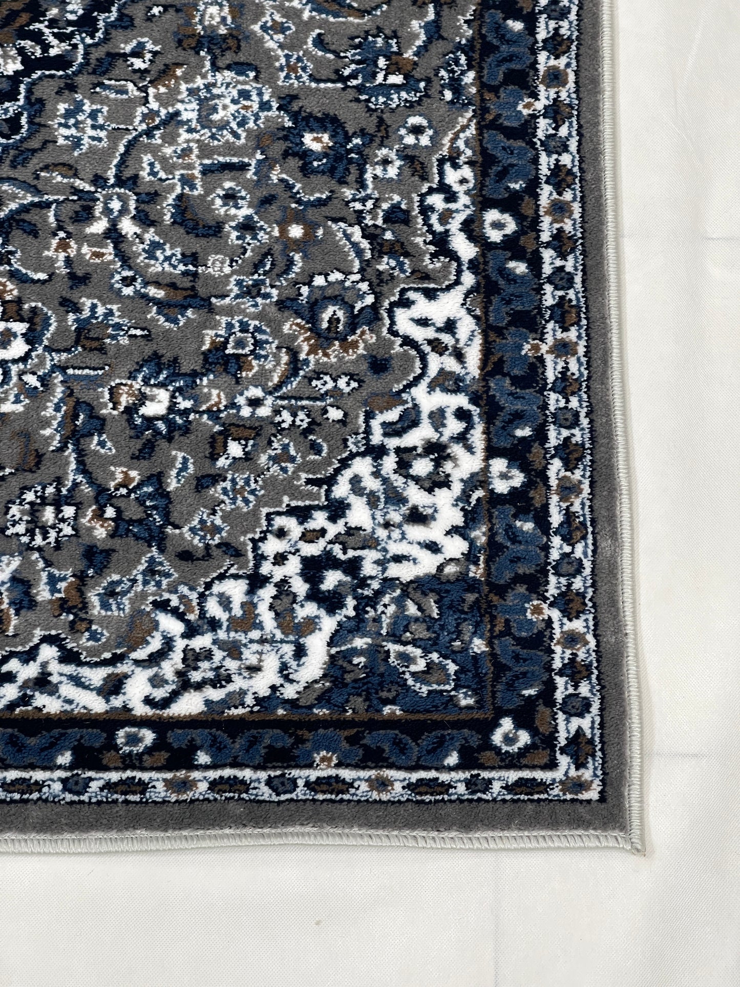 Persian Polypropylene Rug,Woven Back (Article-01-Grey) Size : 3 ft width x 5 ft length (100cm x 150 cm)