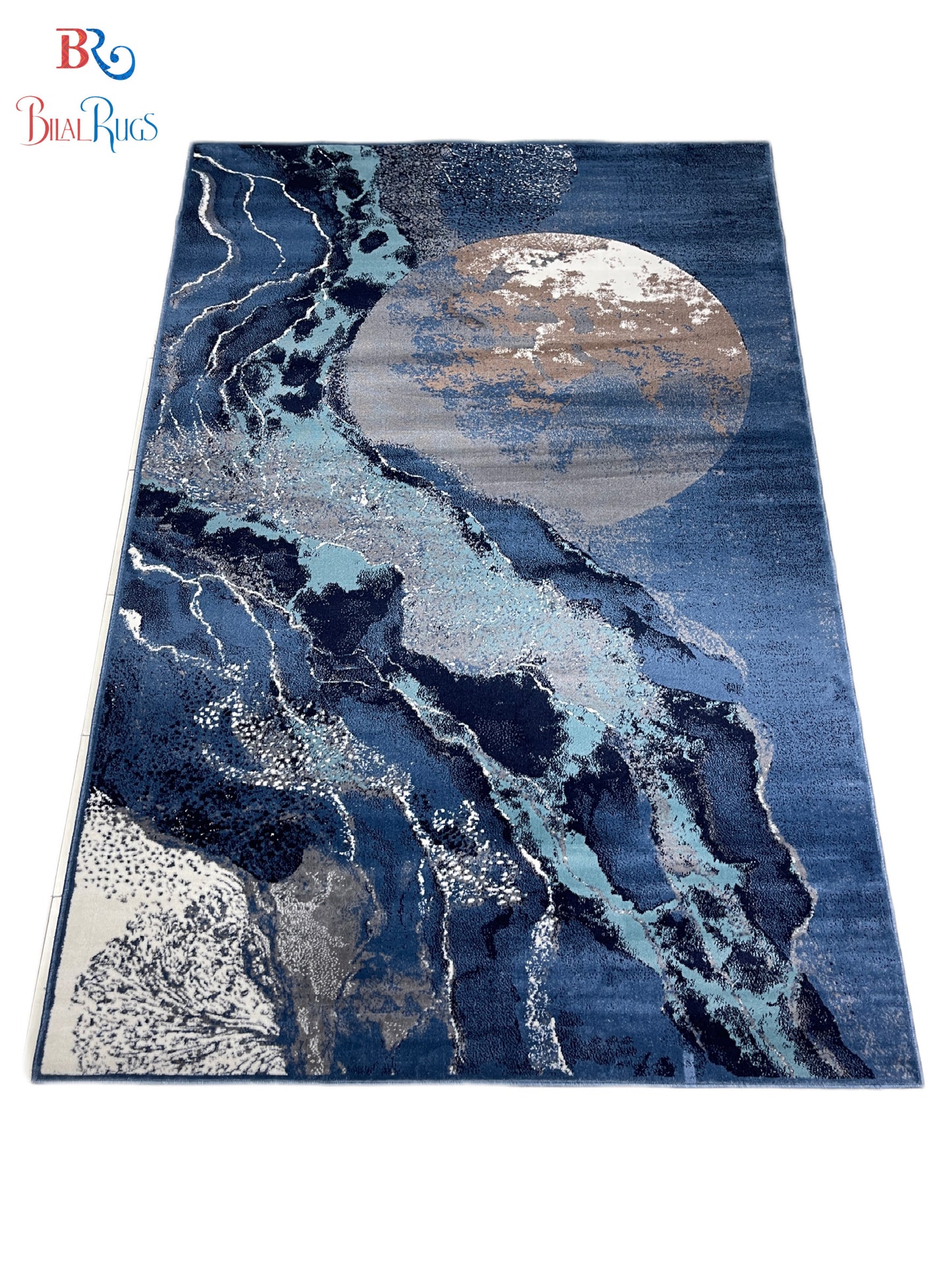 Modern polypropylene Rug,back woven(Article-429-Blue)
Size : 6.6 ft width x 9.6 ft length (200cm x 290cm)