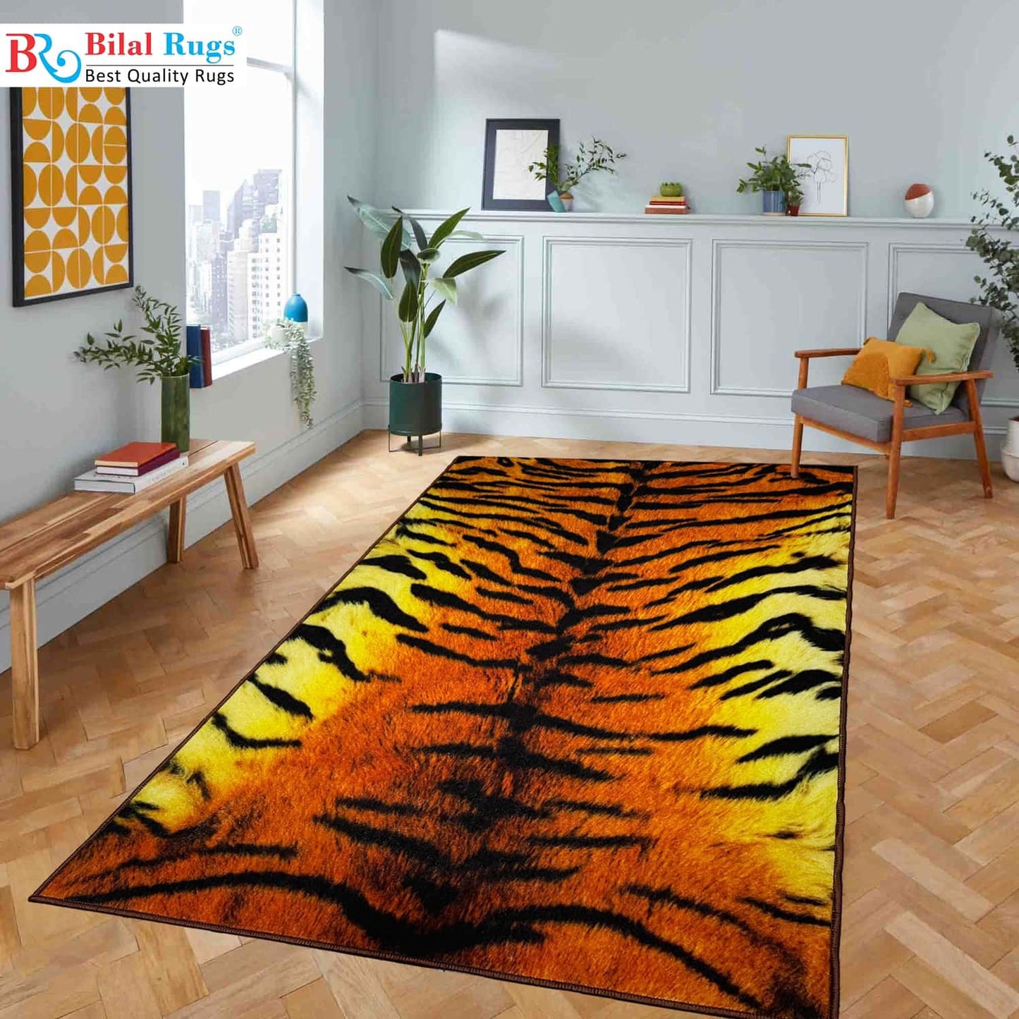 TPR Non Woven Rugs For Kids Room
Article-68- Yellow , Rust ,Black