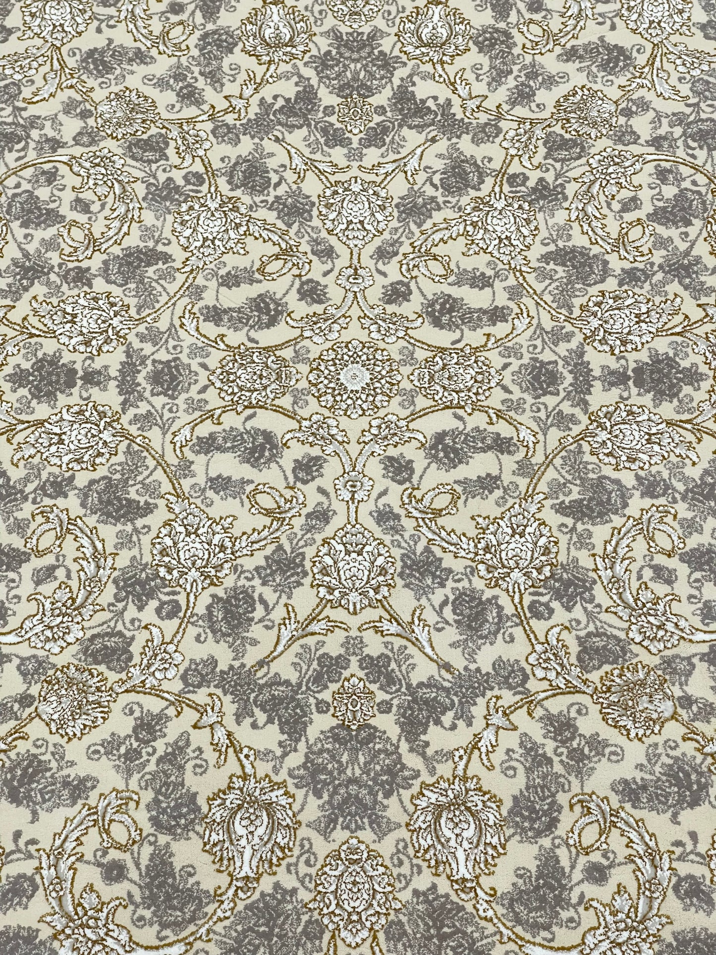 Irani Pure Acrylic 1200 Reeds Article -202-Off white Size : 3 ft width x 5 ft length (100cm x 150cm)