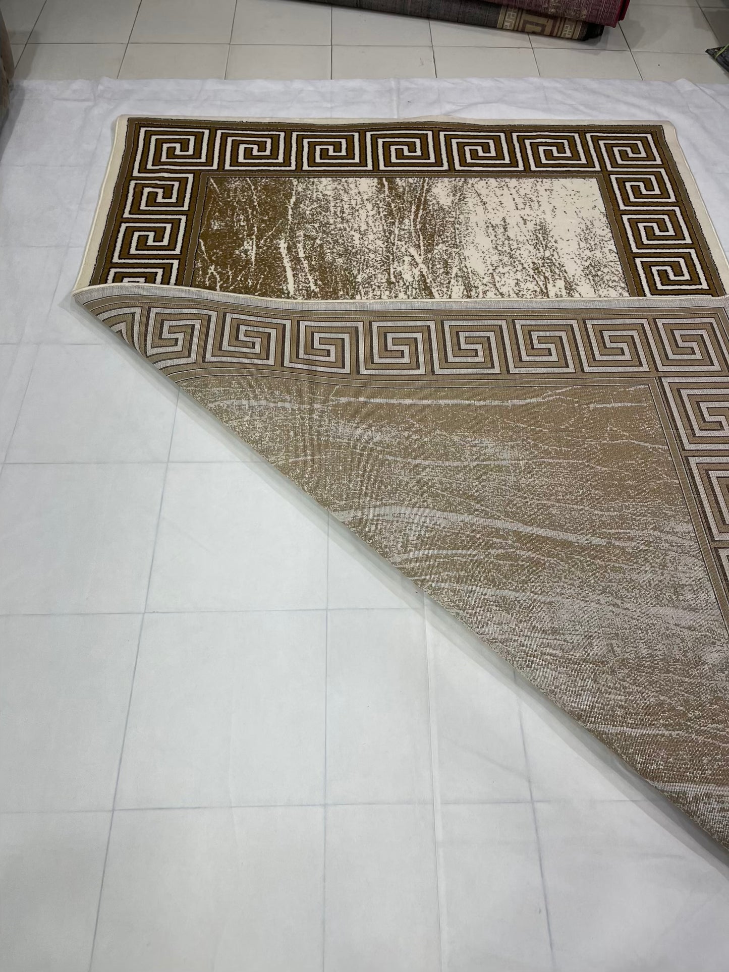 Versace polypropylene Rug,back woven(Article-77-Off white)