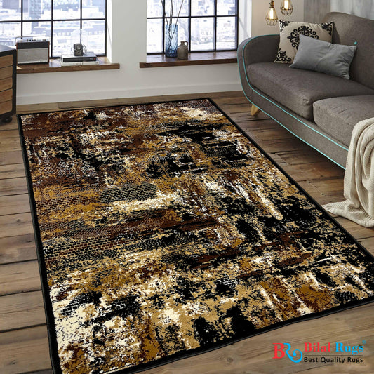 Modern polypropylene Rug,back woven(Article-6777-Black)
Size : 5ft width  x 7.3ft length (150cm x 220cm)