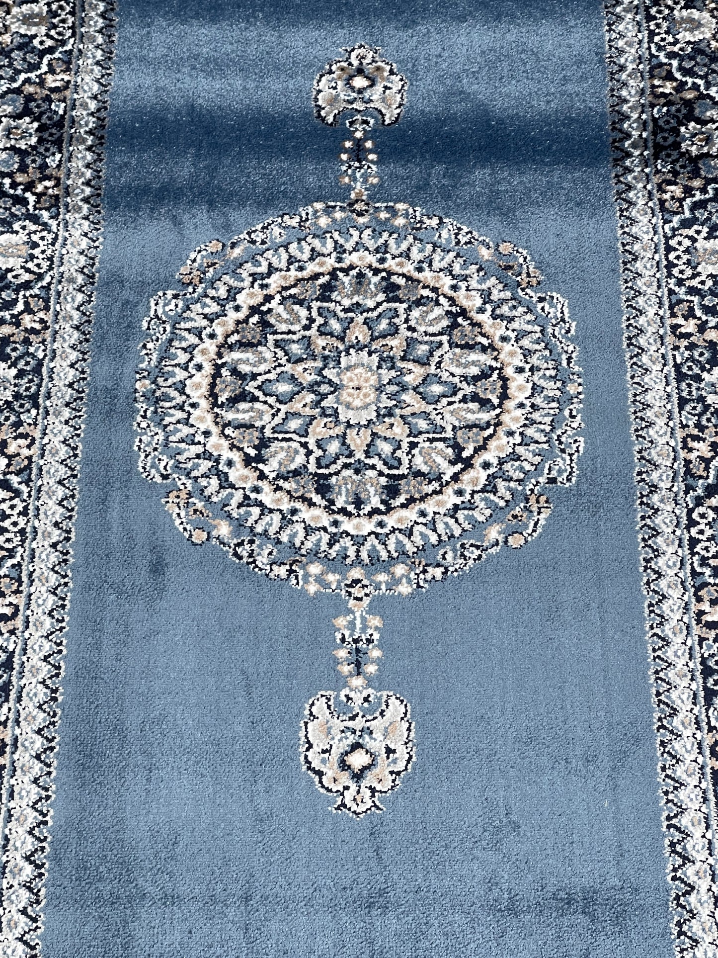 Blue Persian Polypropylene Woven Runner.
Size : 2.6 ft width x 6.6 ft length