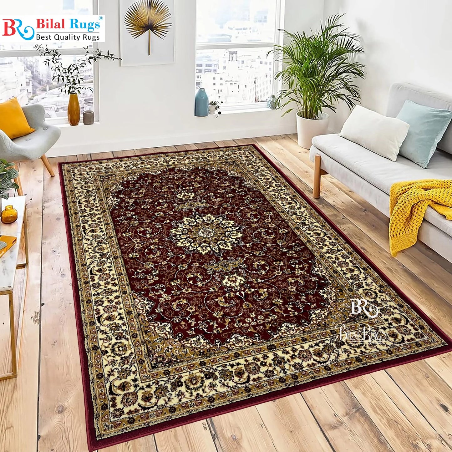 Persian Polypropylene Rug,back woven(Article-19-Red)