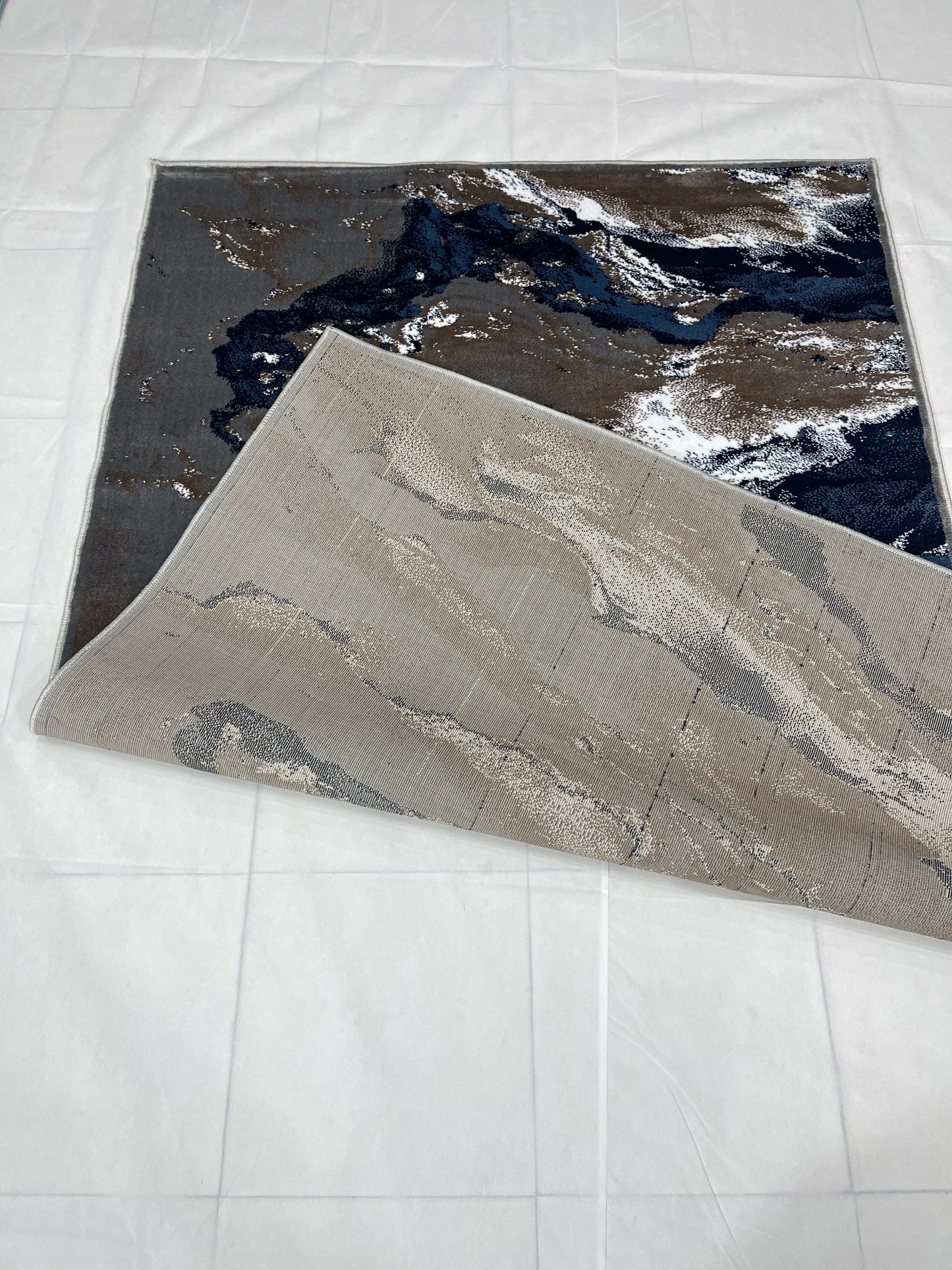 Modern Polypropylene Rug,Woven Back (Article-71-Grey) Size : 5 ft width x 7.3 ft length (150cm x 220cm)