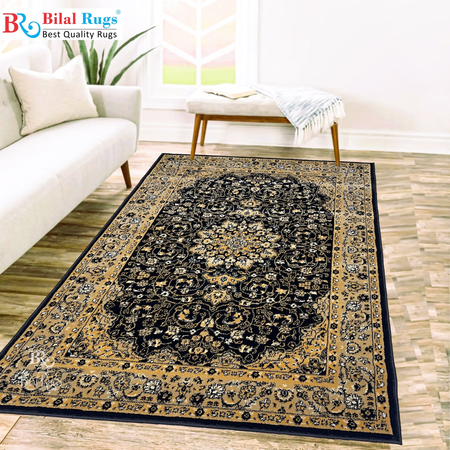 Persian polypropylene Rug,back woven
(Article-19-Black)