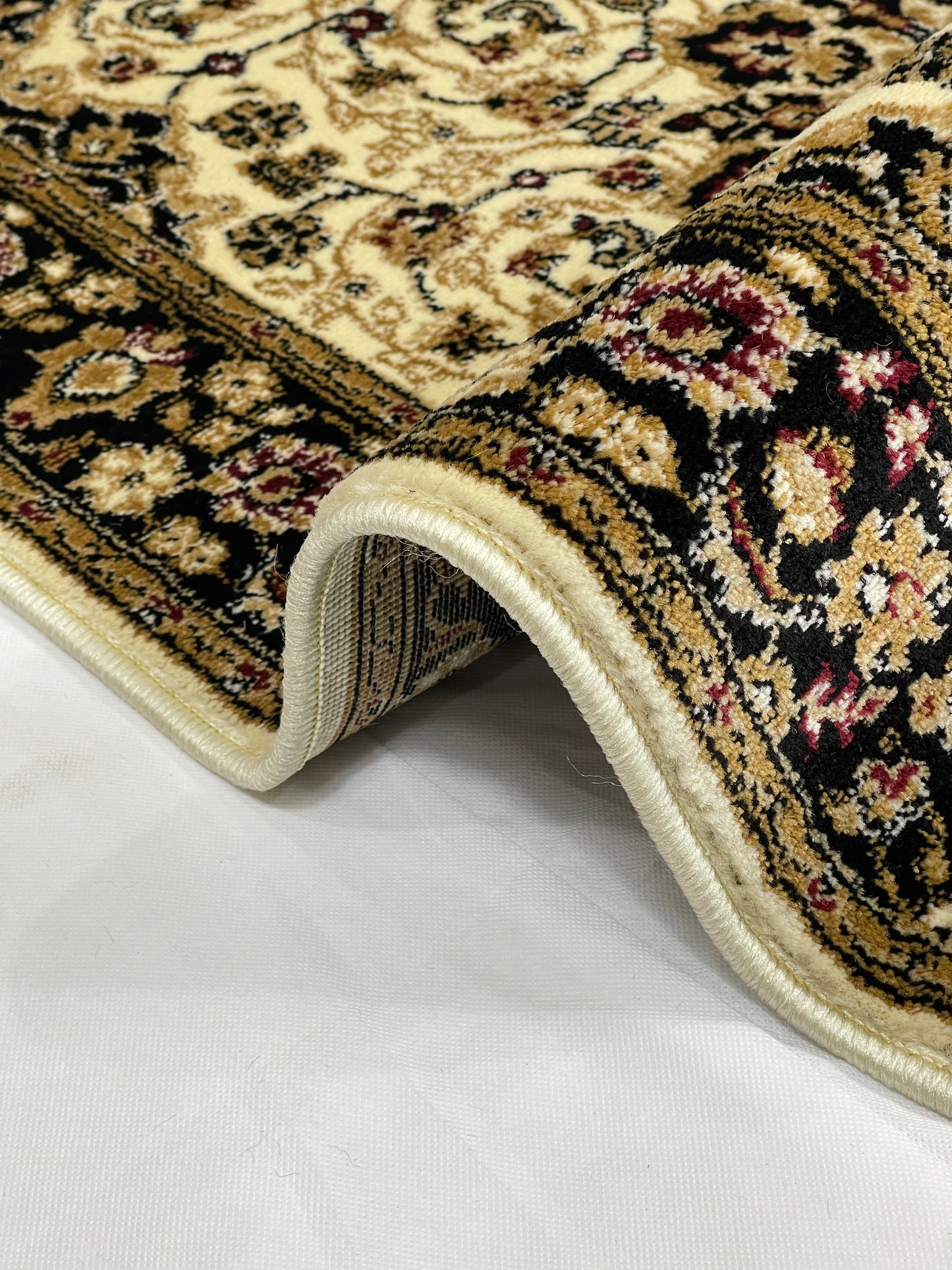 Persian Polypropylene Rug,Woven Back (Article-01-Off white) Size : 3 ft width x 5 ft length (100cm x 150 cm)