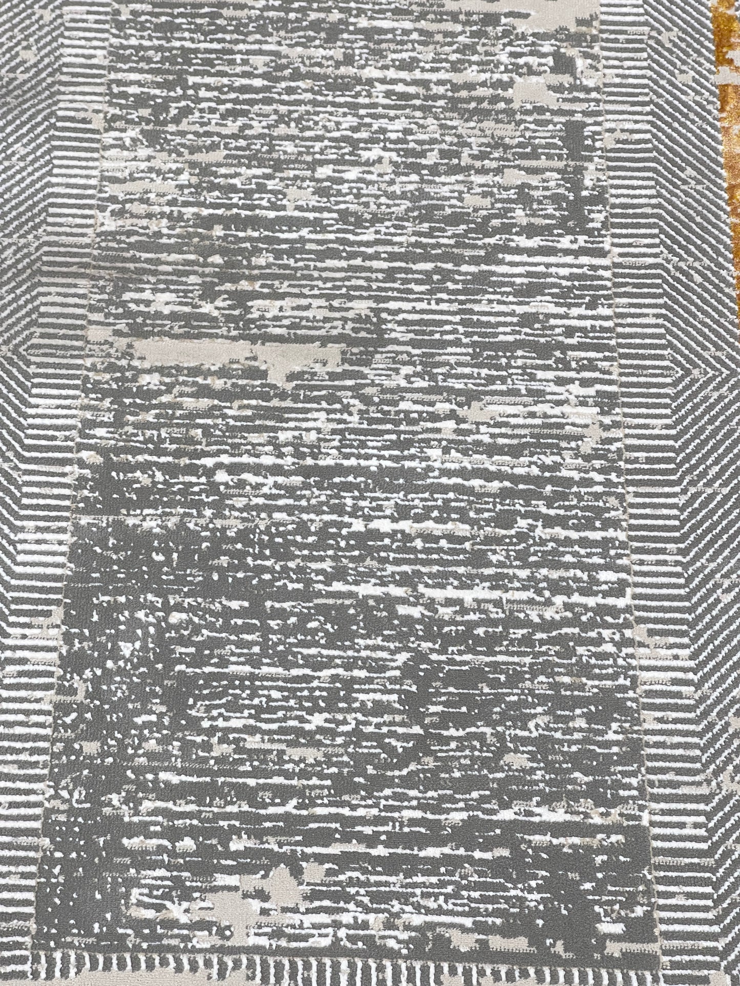 Irani viscose Rug , Woven Back Article-304-Grey,Rust Size : 3 ft width x 5 ft length (100 cm x 150cm)