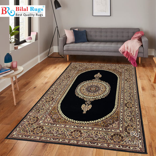Persian Polypropylene Rug,back woven(Article-22-Black)