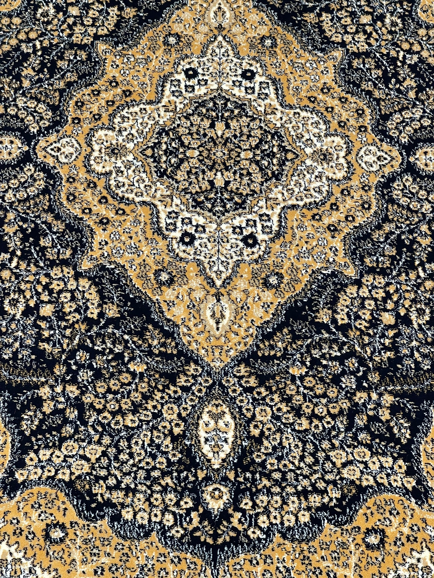Persian polypropylene Rug,back woven(Article-25-Black) Size : 6.6 ft width x 9.6 ft length (200cm x 290cm)