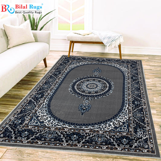 Persian  Polypropylene Rug,back woven(Article-22-Grey)
Size : 5ft width  x 7.3ft length (150cm x 220cm)