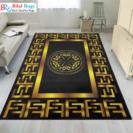 TPR Non Woven Rug 
Article-69- Black , Gold