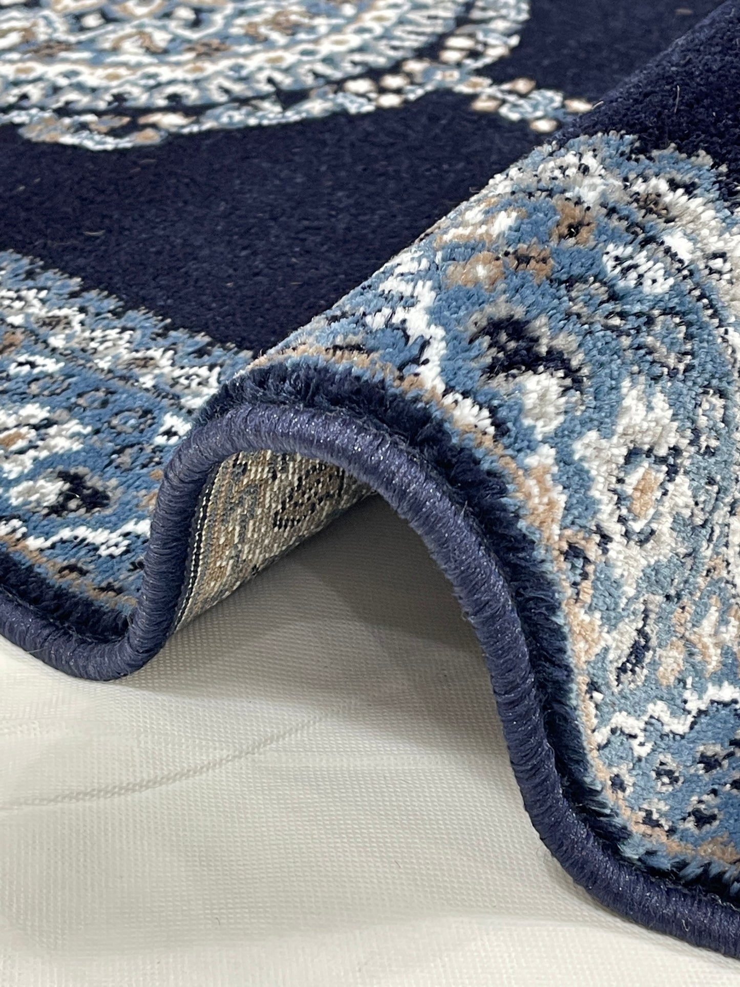 Dark Blue Persian Polypropylene Woven Runner.
 Size : 2.6 ft width x 6.3 ft length
 (80 cm x 200cm)