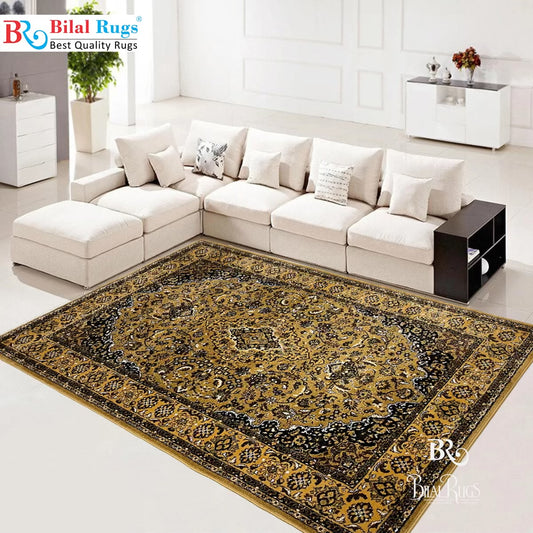Persian polypropylene Rug,back woven(Article-01-Gold)
Size : 5ft width  x 7.3ft length (150cm x 220cm)