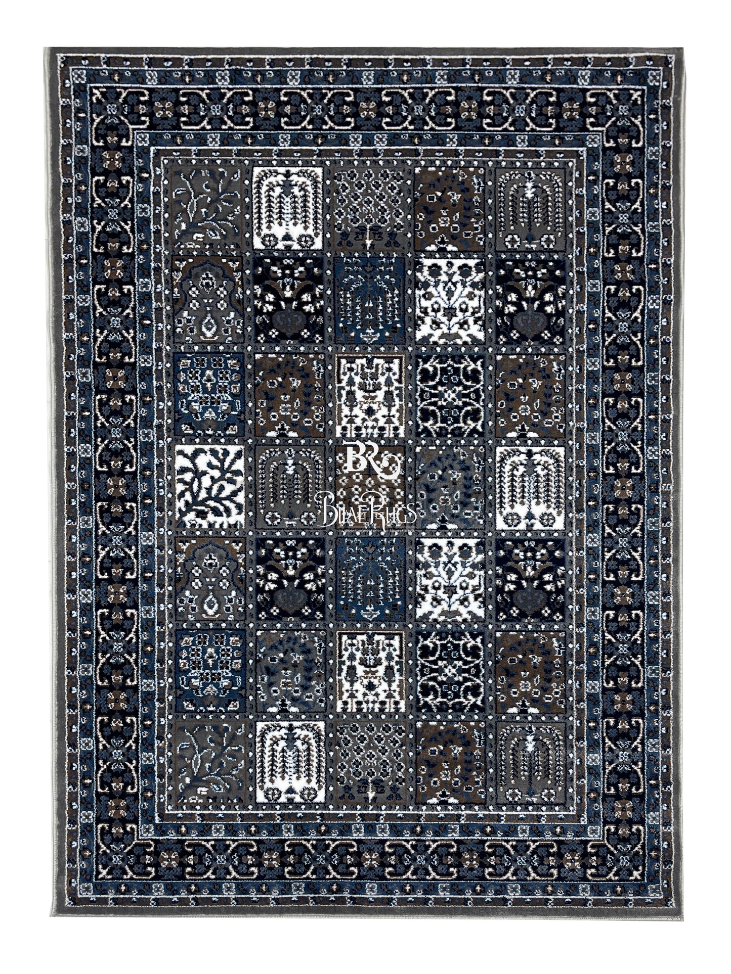 Persian  Polypropylene Rug,back woven(Article-26-Grey)
Size : 5ft width  x 7.3ft length (150cm x 220cm)