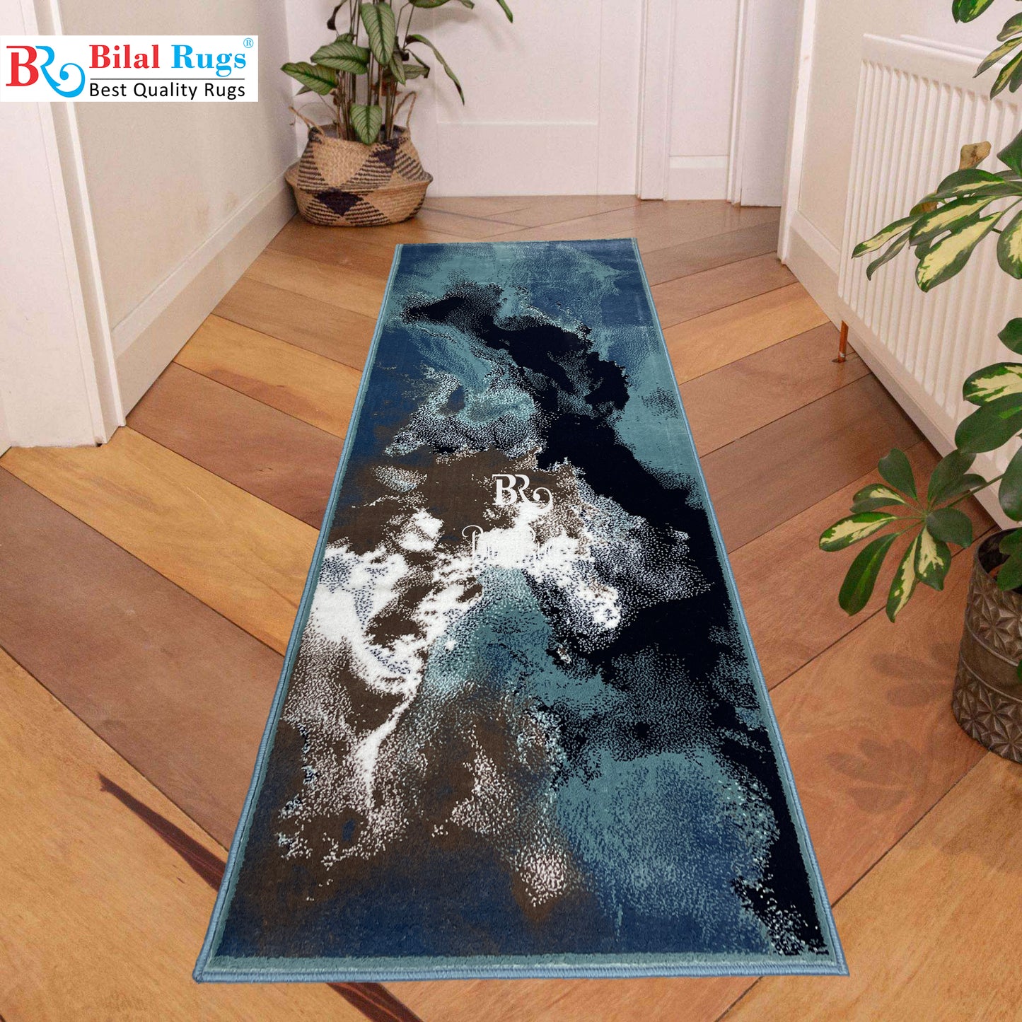 Feroze Modern Polypropylene Woven Rug.
 Size : 2.6 ft width x 6.6 ft length
 (80 cm x 200cm)