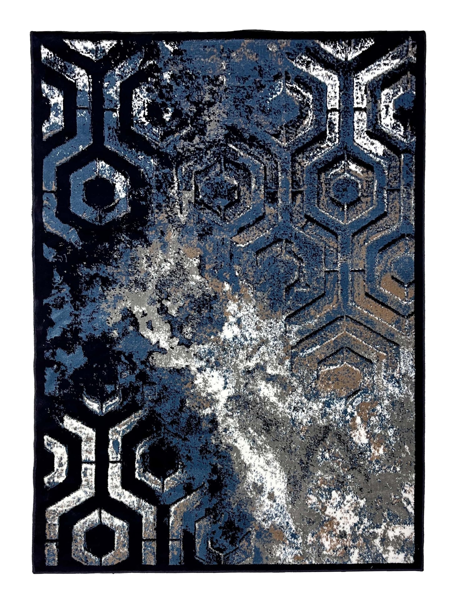 Modern Polypropylene Rug Back Woven(Article-381-Blue)
Size: 6.6 ft width x 9.6 ft length (200cm x 290cm)