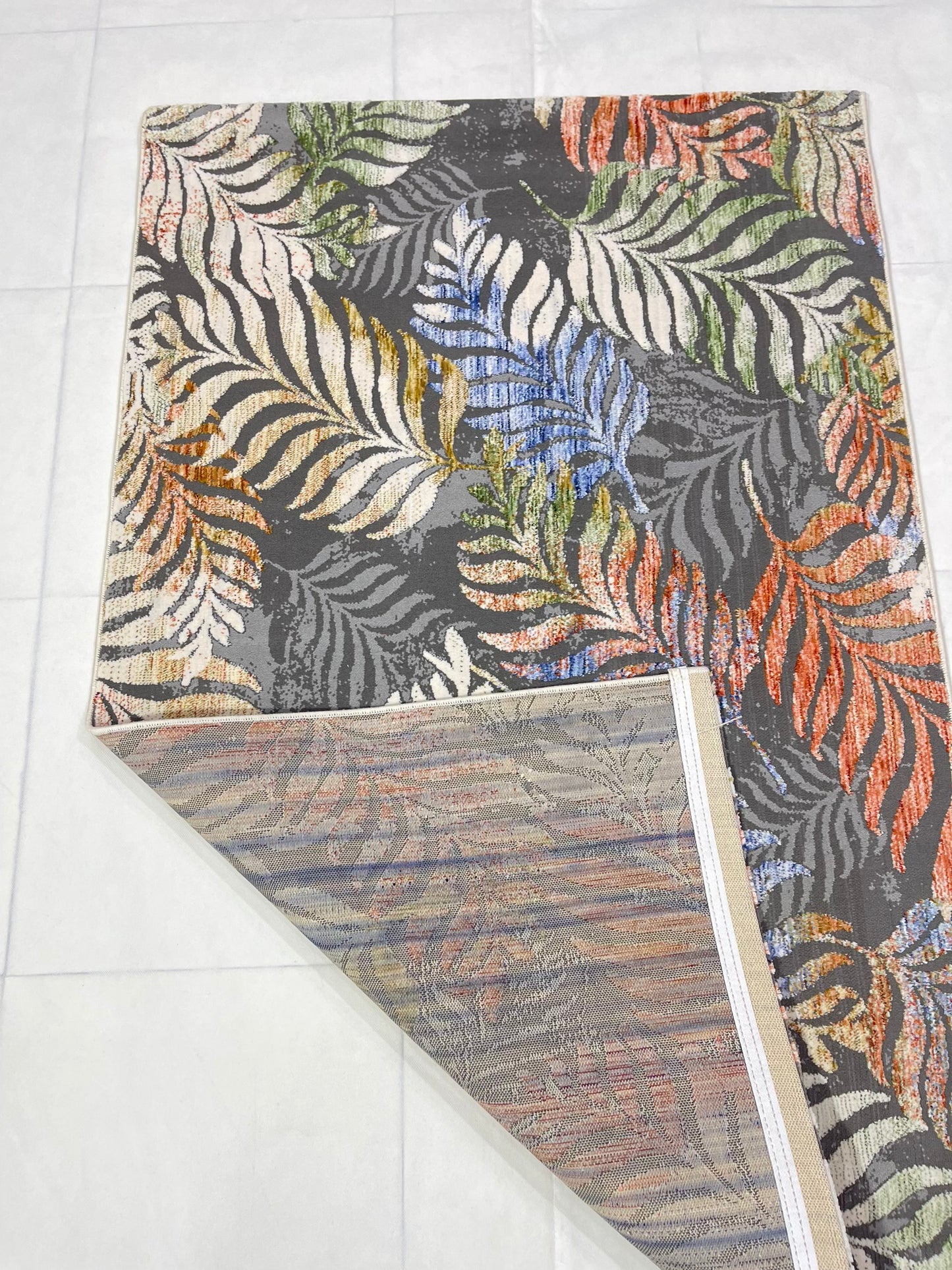 Irani viscose Rug , Woven Back Article-307-Multi Size : 3 ft width x 5 ft length (100 cm x 150cm)