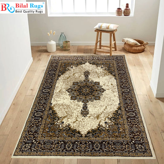 Persian polypropylene Rug,back woven(Article-45-Off White )