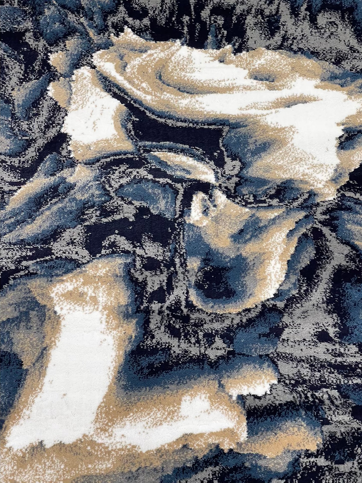 Modern polypropylene Rug,back woven(Article-6774-Grey ) Size : 5ft width  x 7.3ft length (150cm x 220cm)