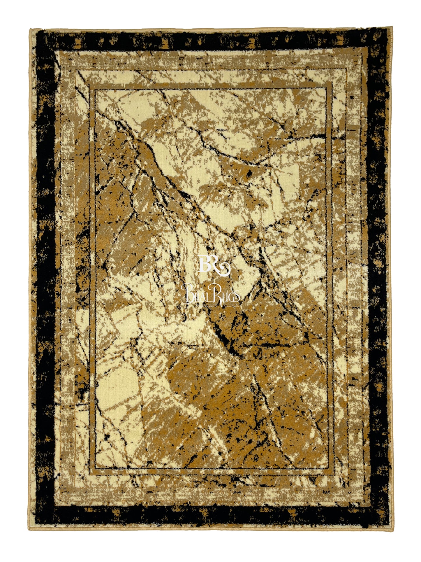 Modern polypropylene Rug,back woven (Article-568-Beige) Size : 4 ft width x 5.6 ft length (120 cm x 170 cm)