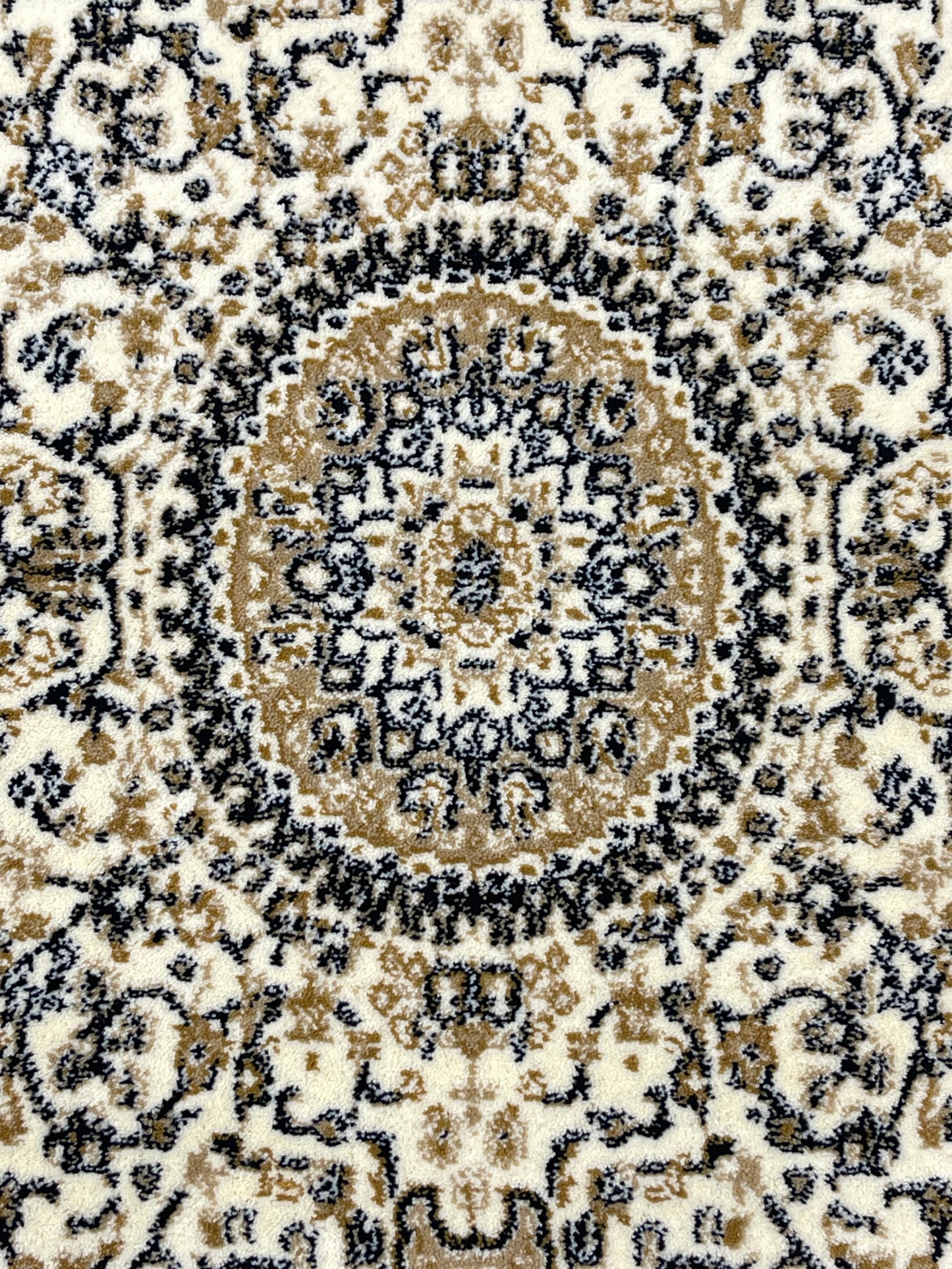 Off white Persian Polypropylene Woven Rug.  Size : 2.6 ft width x 6.6 ft length  (80 cm x 200cm)