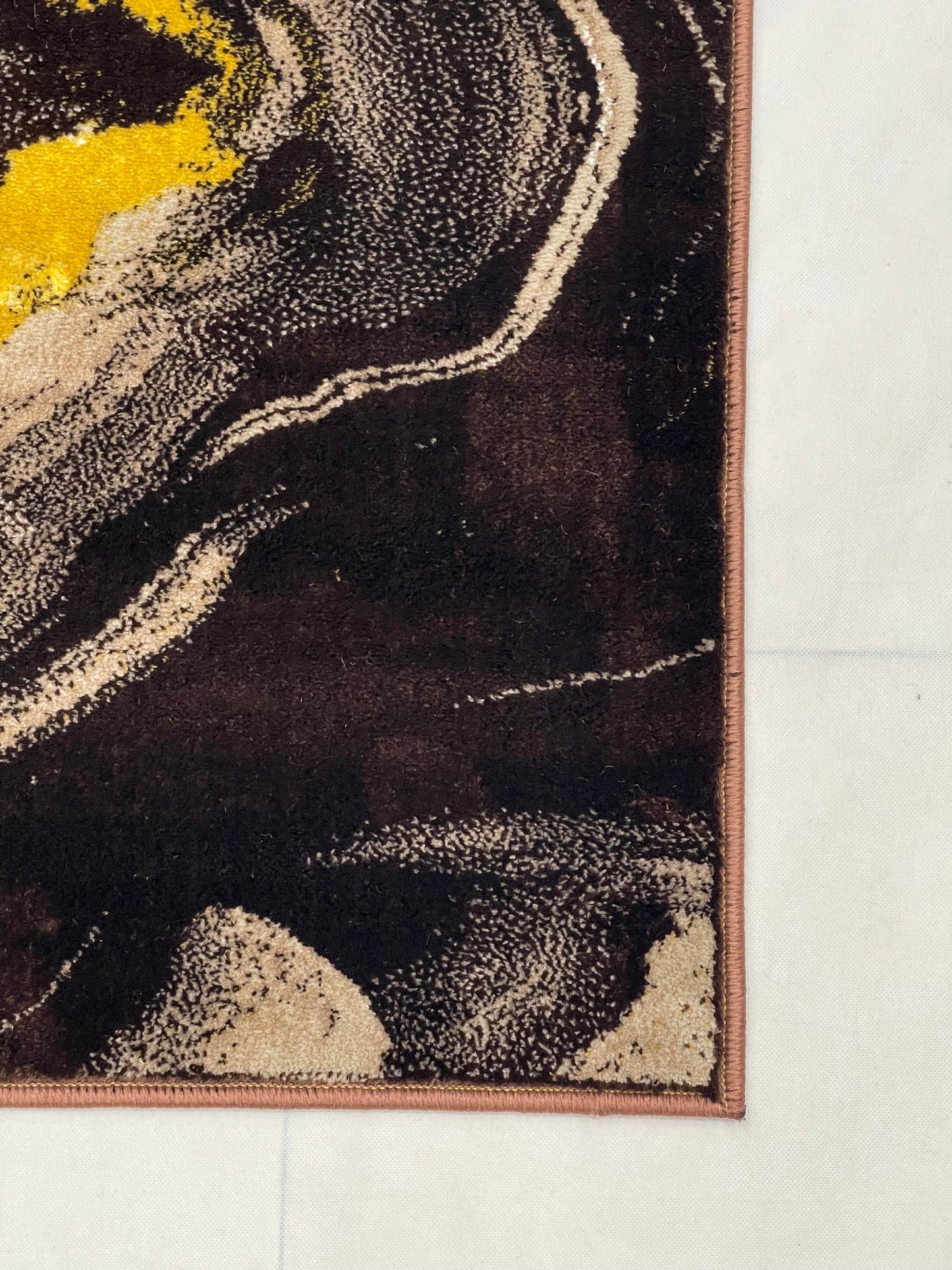 Polyester Silk Woven Rug.(Article-1560-Brown) Size : 4 ft width x 5.6 ft length