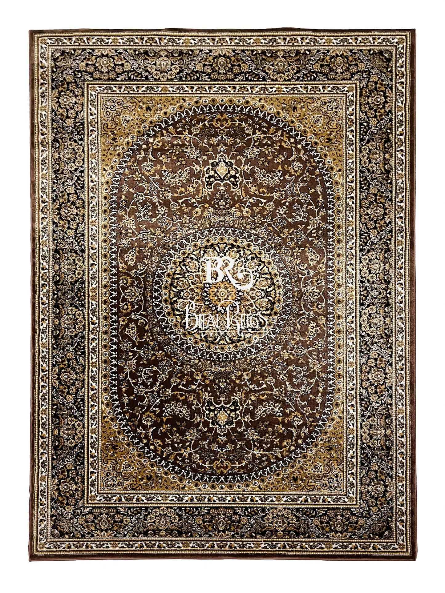 Persian polypropylene Rug,back woven(Article-22-Brown)