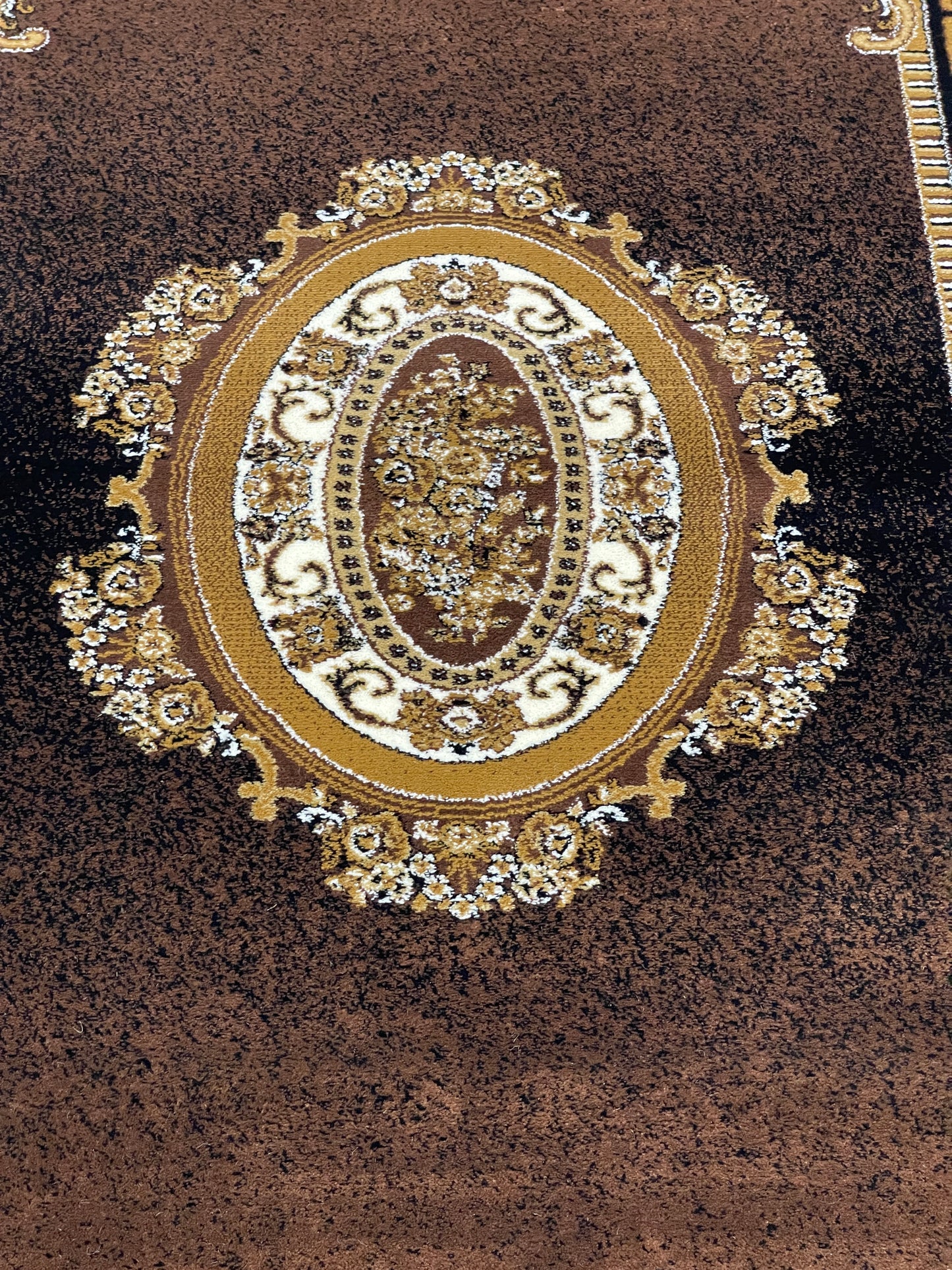 Versace polypropylene Rug,back woven(Article-75-Brown)