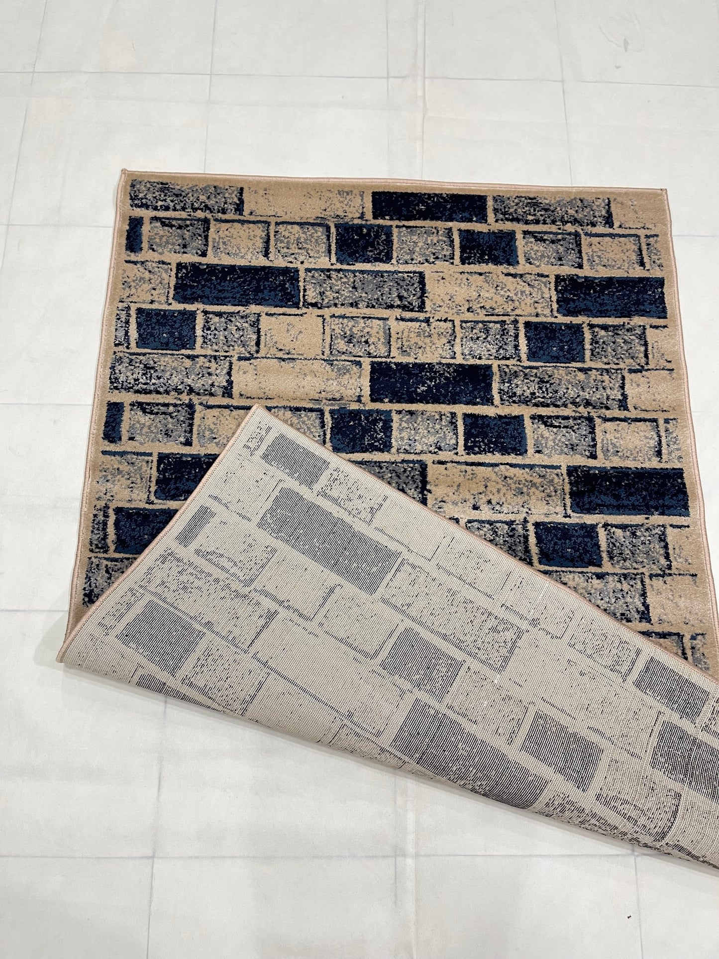 Modern Polypropylene Rug,back woven(Article-1443-Mink) Size : 4 ft width x 5.6 ft length (120 cm x 170 cm)