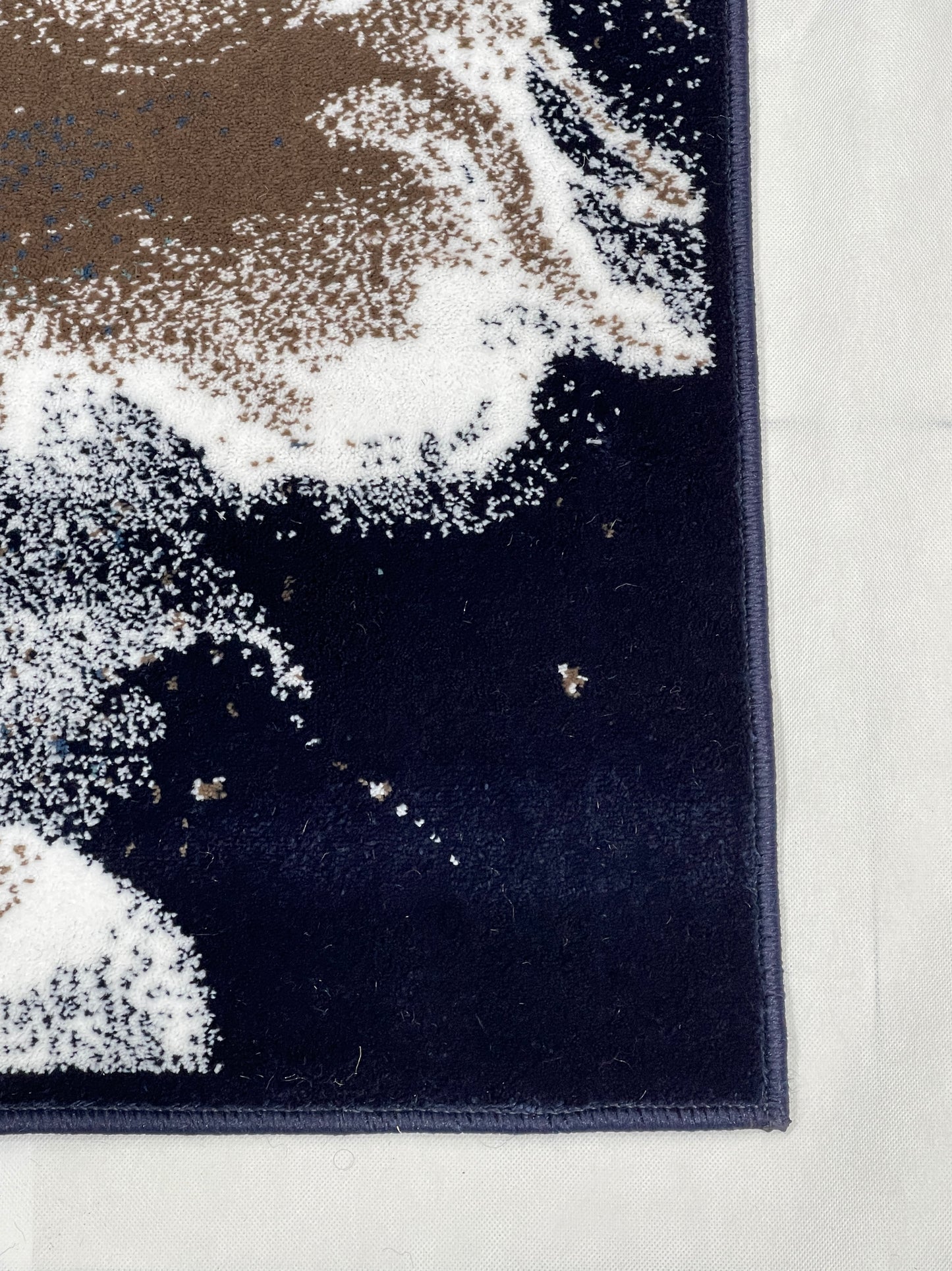 Dark Blue Modern Polypropylene Woven Rug.  Size : 2.6 ft width x 6.6 ft length  (80 cm x 200cm)