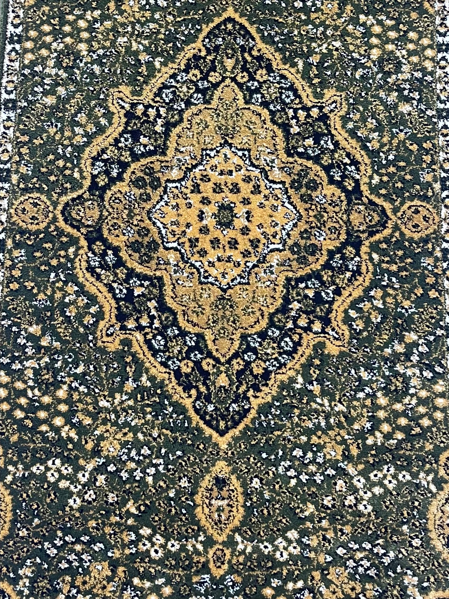 Green Persian Polypropylene Woven Runner.
 Size : 2.6 ft width x 6.6 ft length
 (80 cm x 200cm)